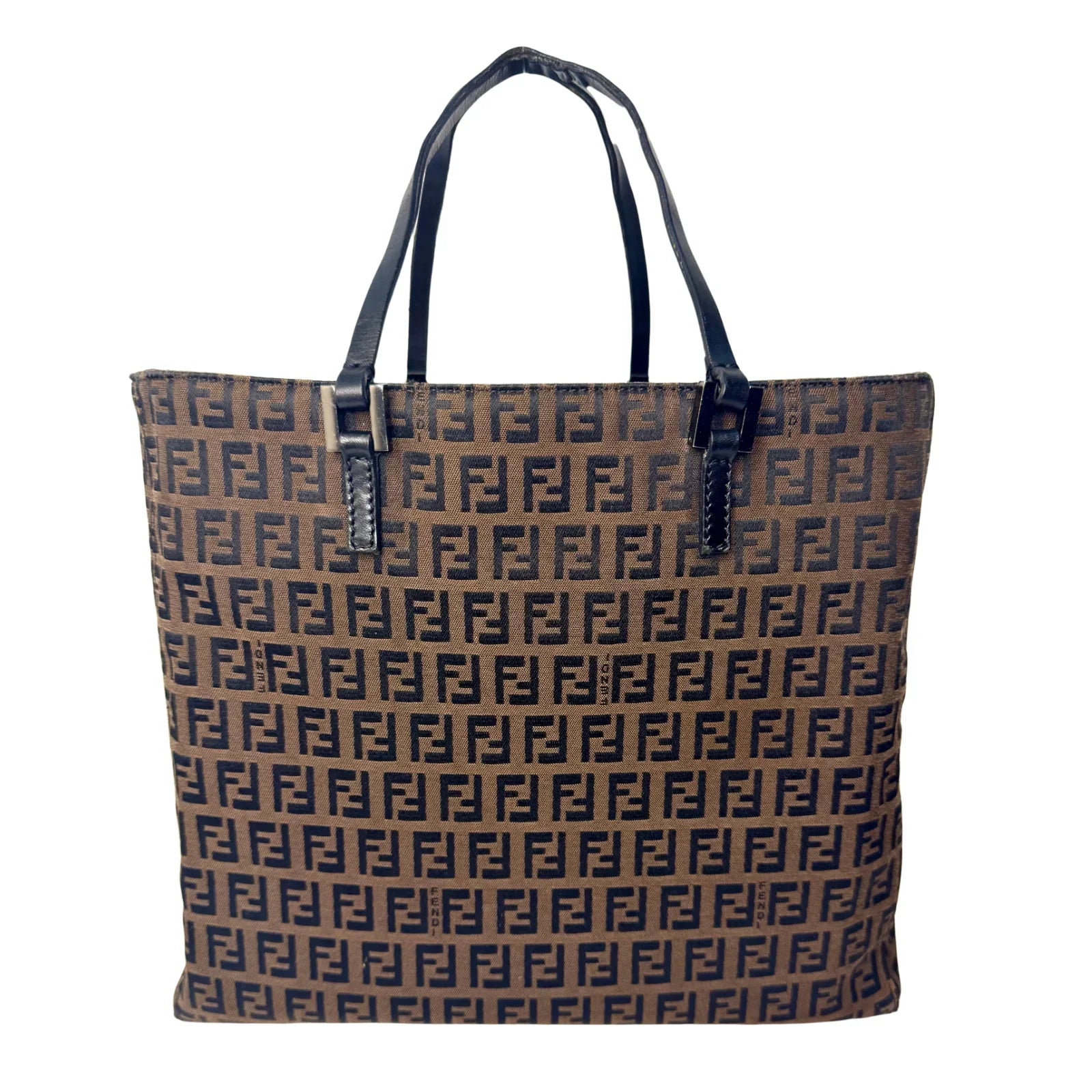 Fendi Zucca Brown Monogram Cloth Tote Bag - Lost Designer