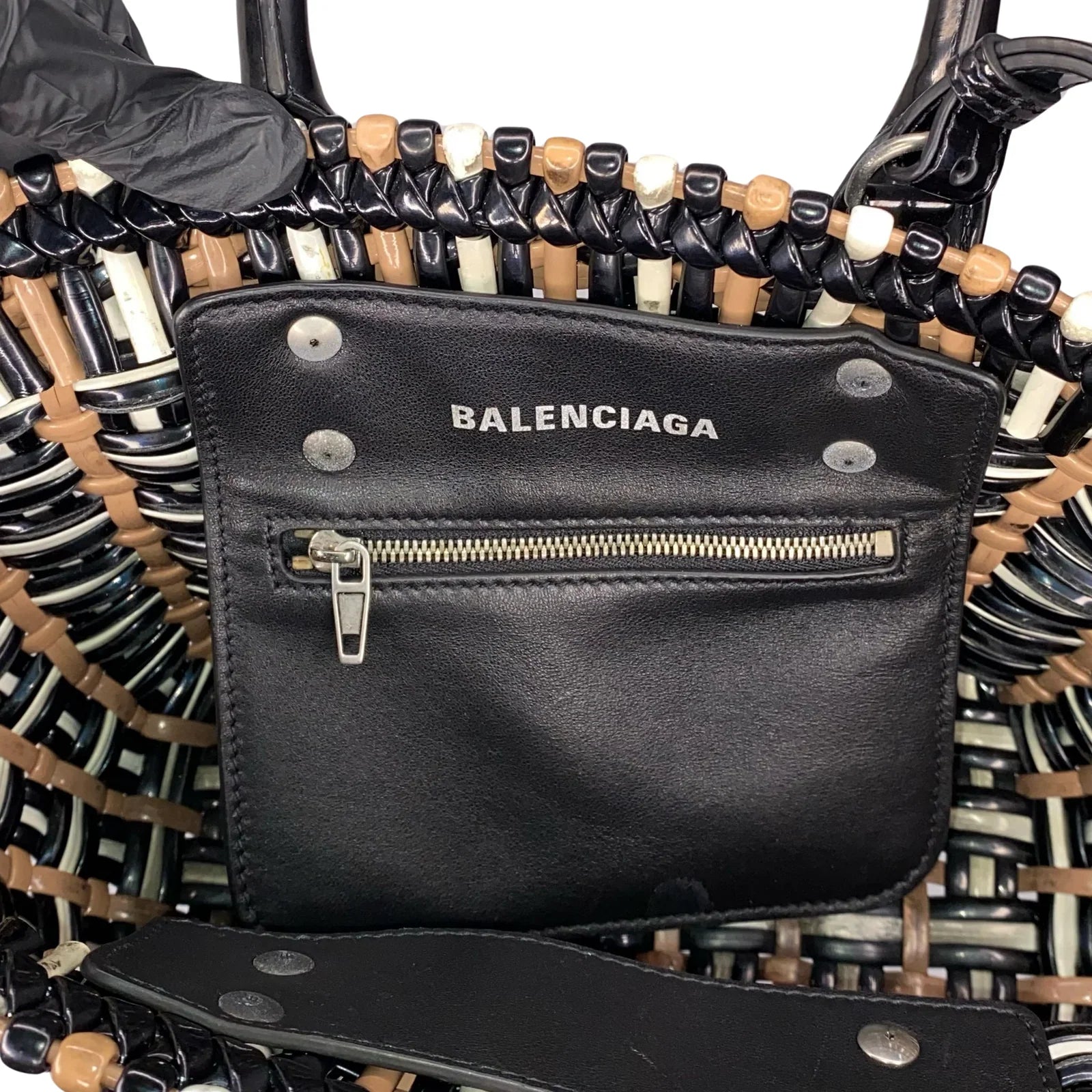 Balenciaga Bistro Panier Vinyl Tote Bag Crossbody Bag - Lost Designer