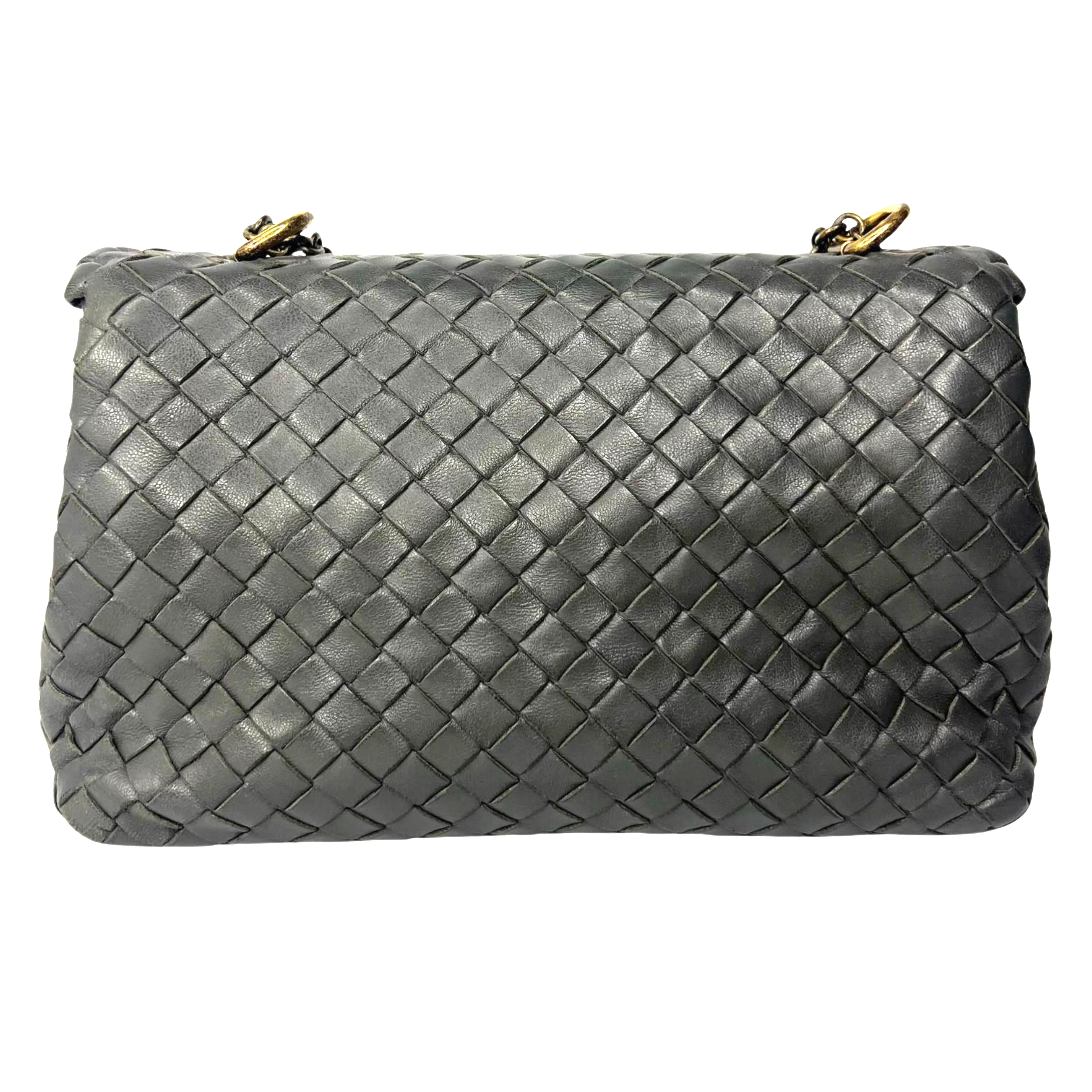 Bottega Veneta Nappa Intrecciato Medium Olimpia Bag – Steel Grey - Lost Designer
