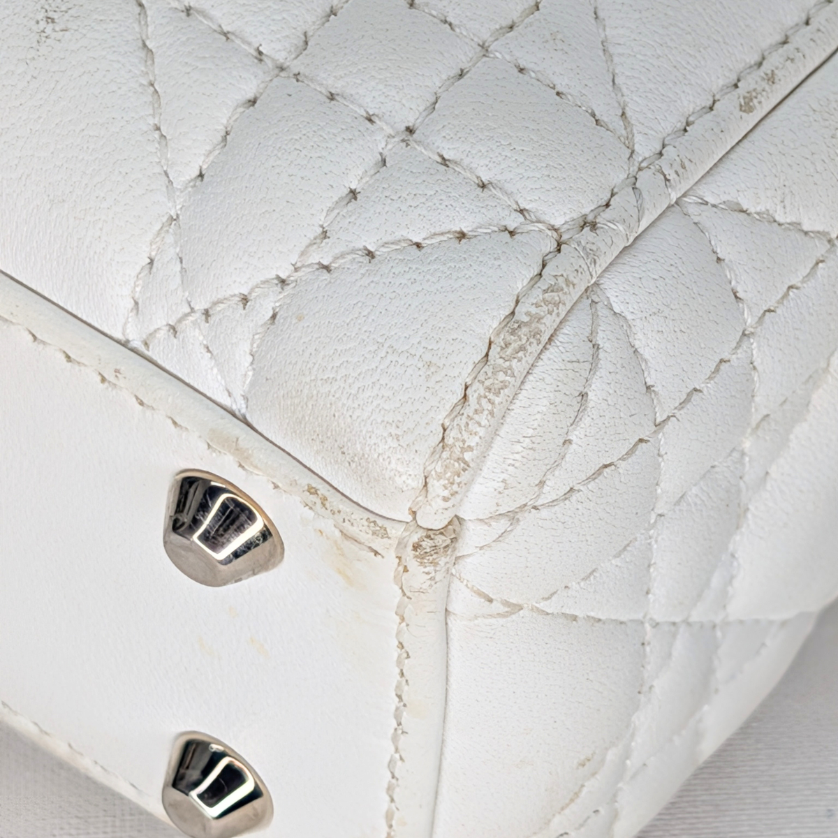 Dior Cannage Mini Lady Bag White