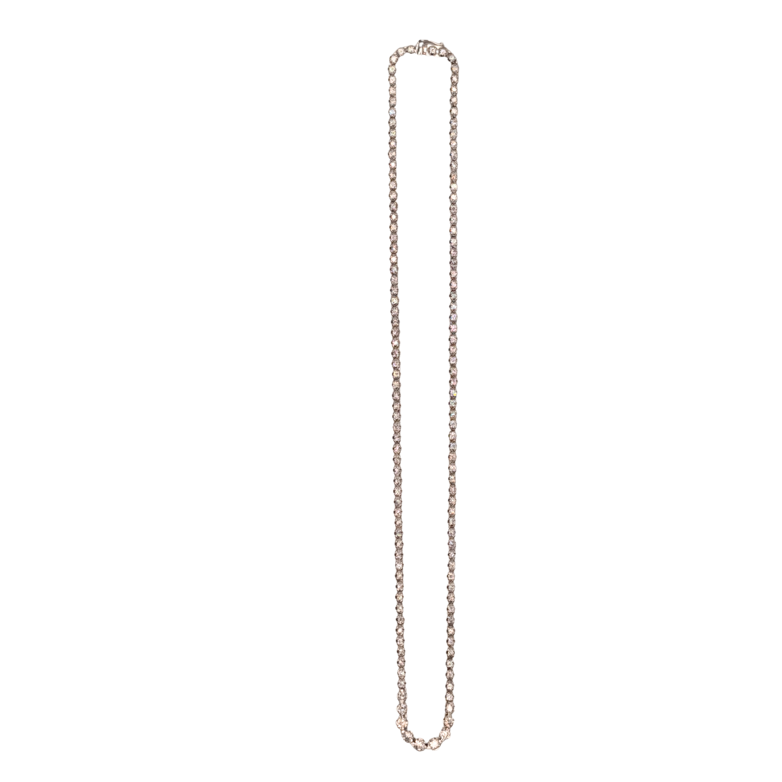 3.00Ct Natural Diamond Tennis Necklace On Platinum