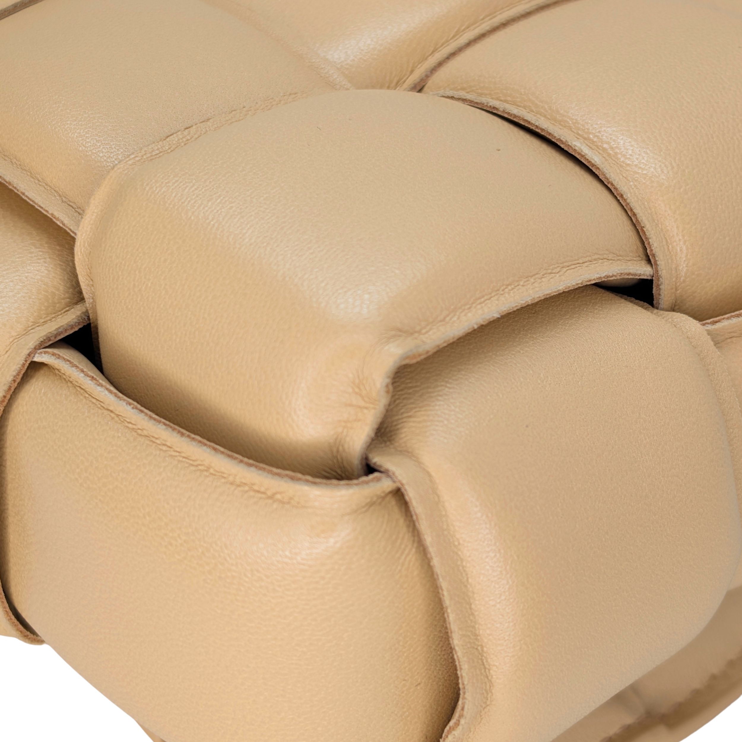 Bottega Veneta Padded Cassette Leather Crossbody Bag Beige