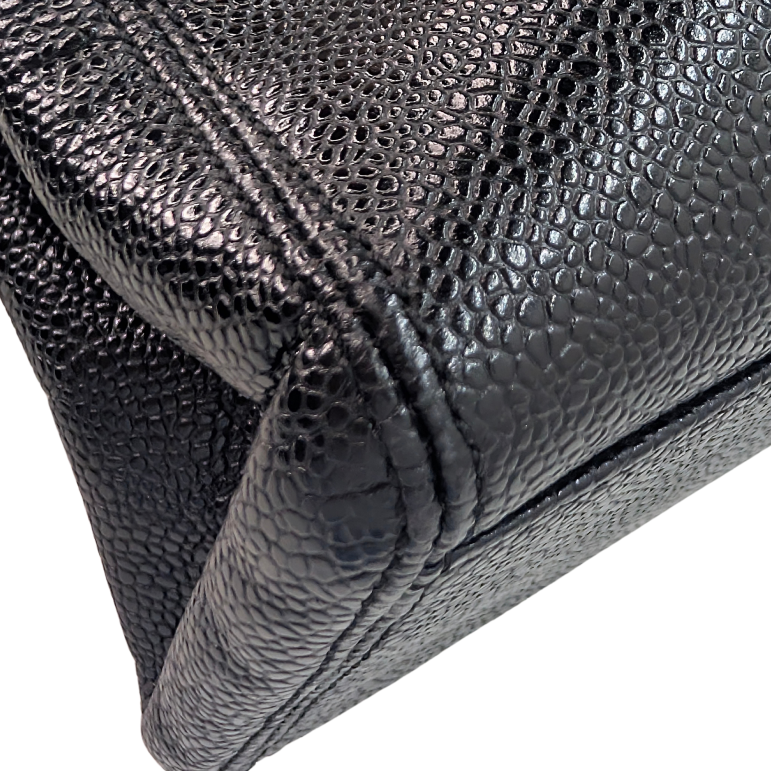 Chanel Vintage Tote Bag Caviar Leather Black