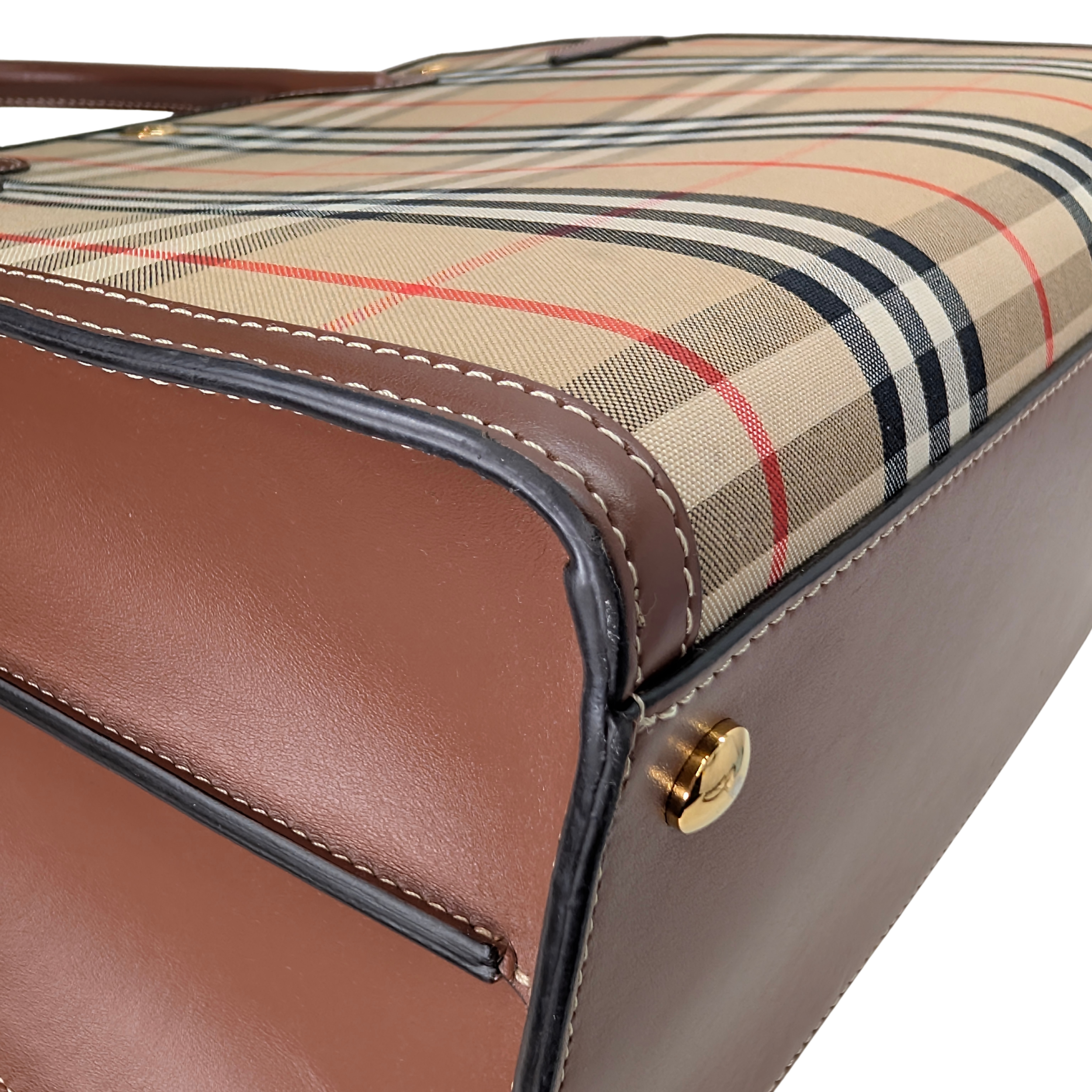 Burberry Check Title 2Way Tote Crossbody Bag