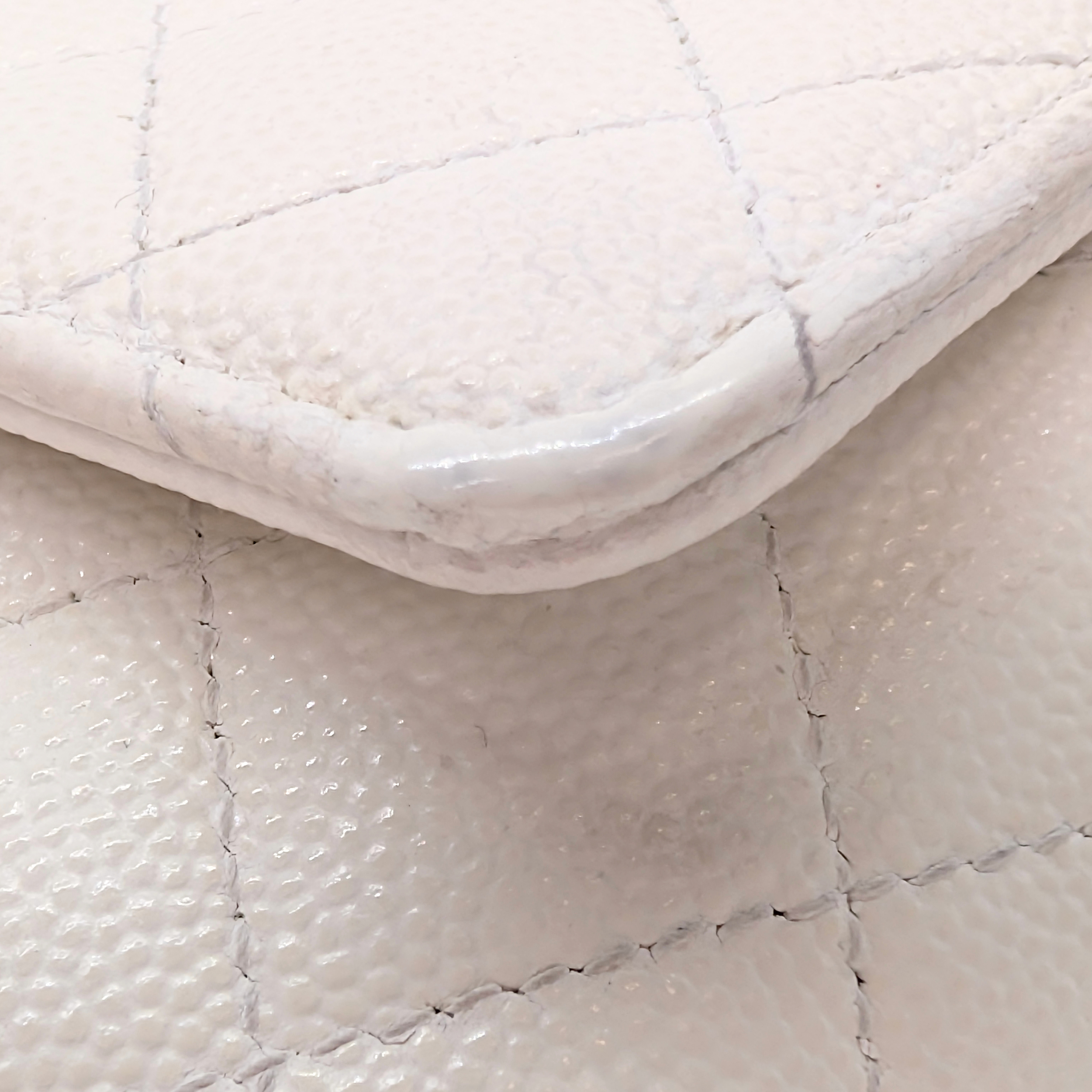Chanel Quilted Caviar Sunglasses Case Bag White