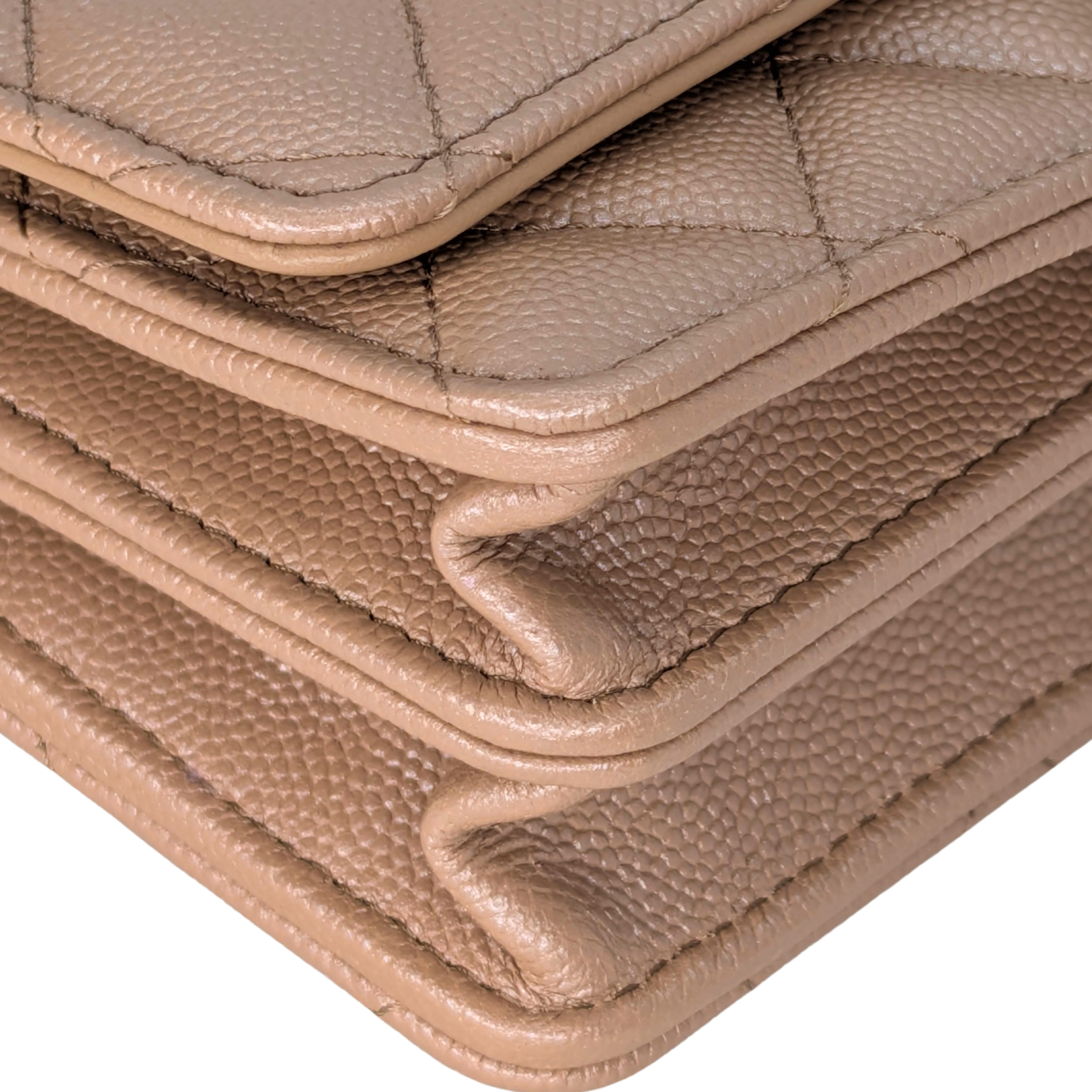 Chanel Clutch on Chain Bag Metallic Beige