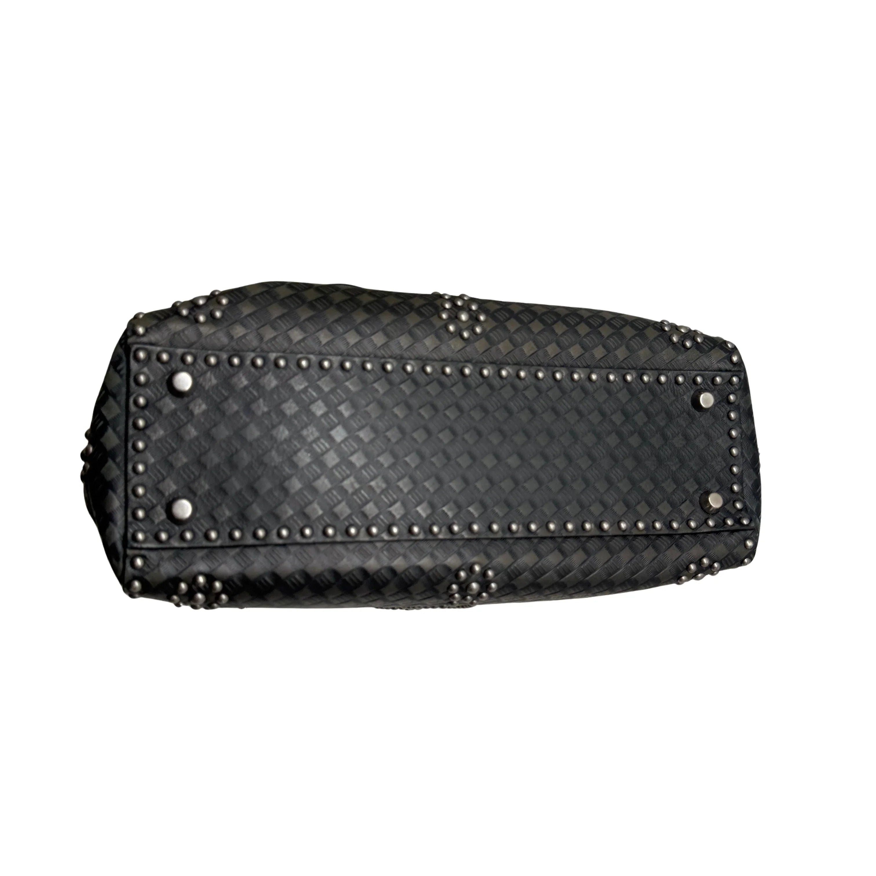 Christian Dior Large Lady Dior Studded Handbag Black - Lost Designer