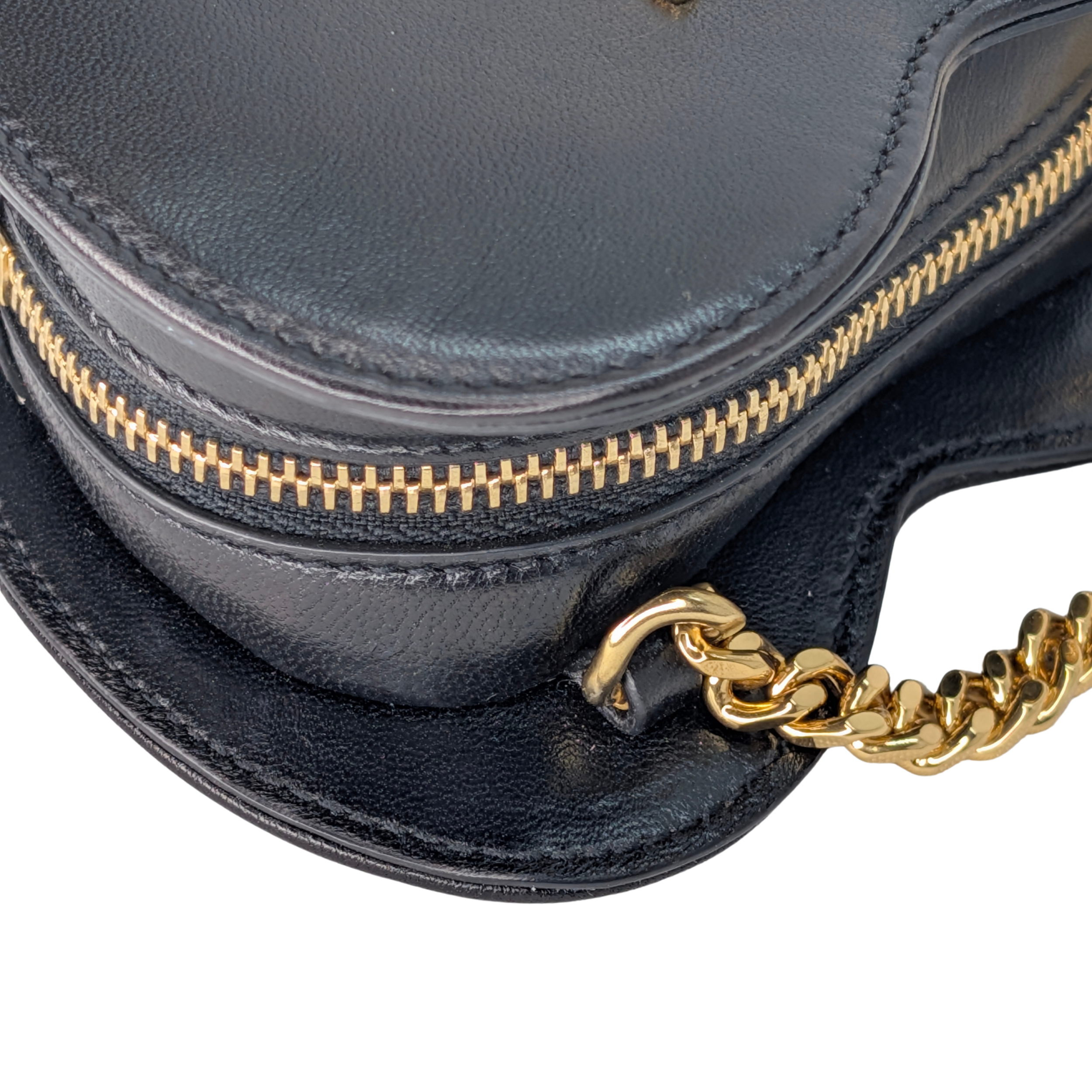 Saint Laurent Mini Love Heart Leather Crossbody Bag Black