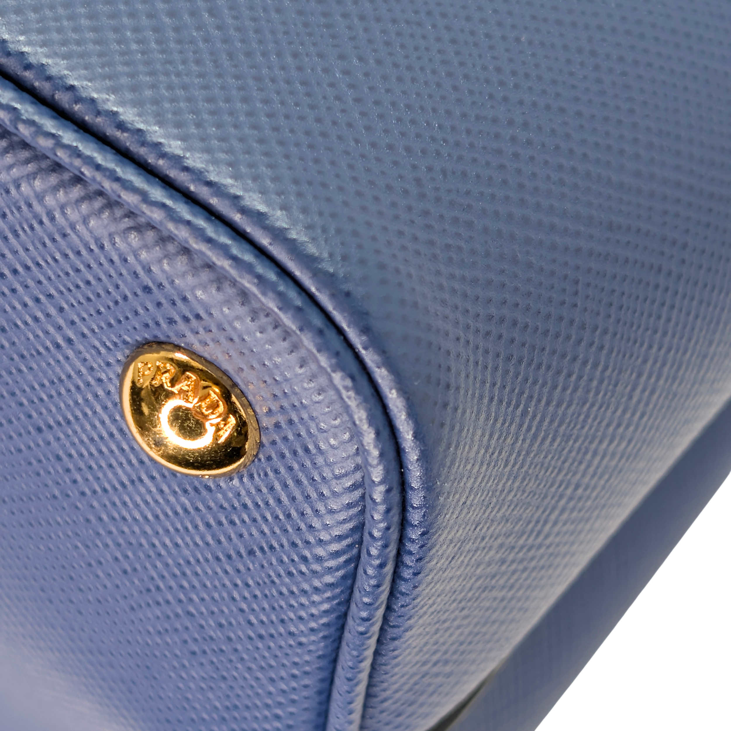 Prada Saffiano Cuir Double Bag Medium Navy