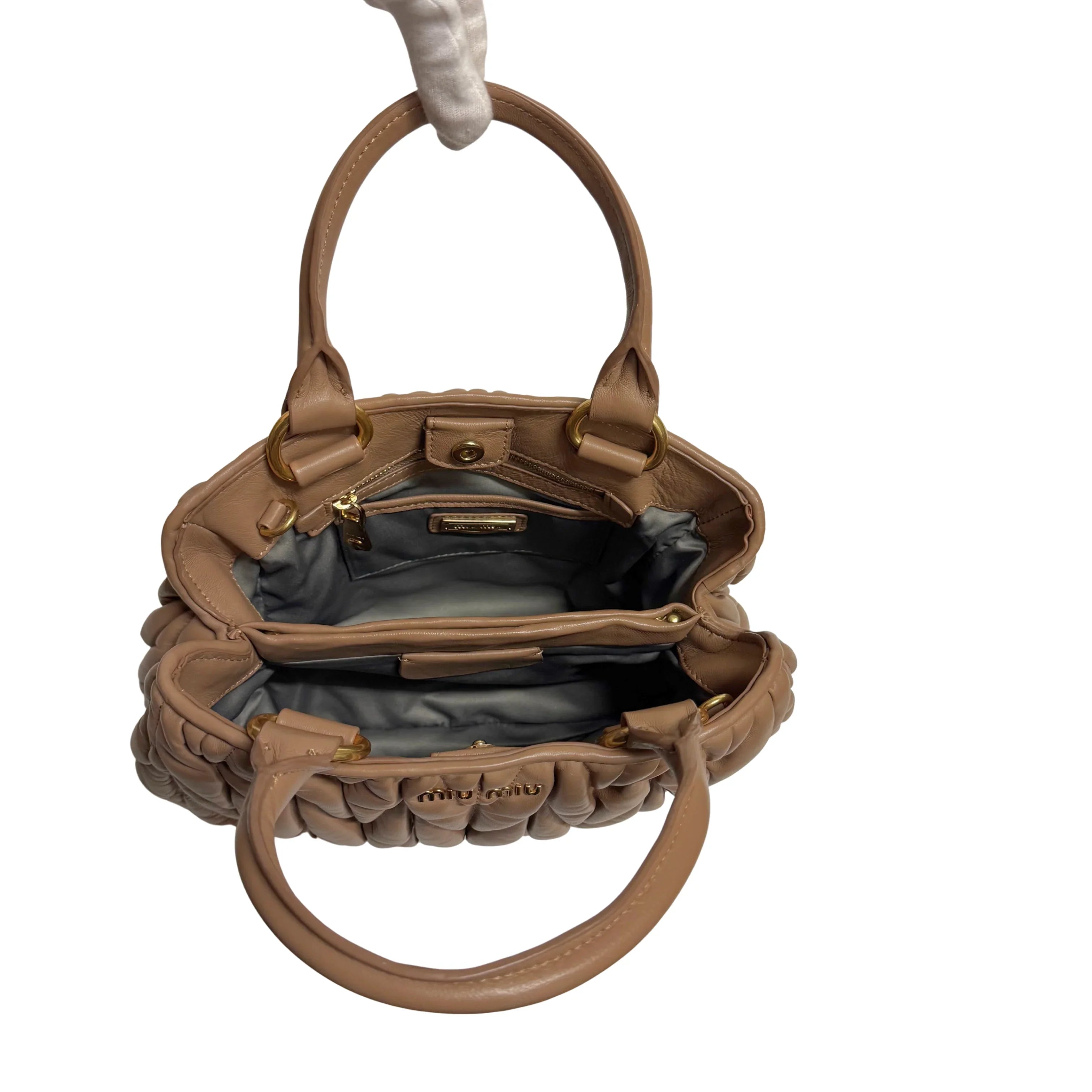 Miu Miu Nappa Matelassé leather Top Handle Bag - Lost Designer