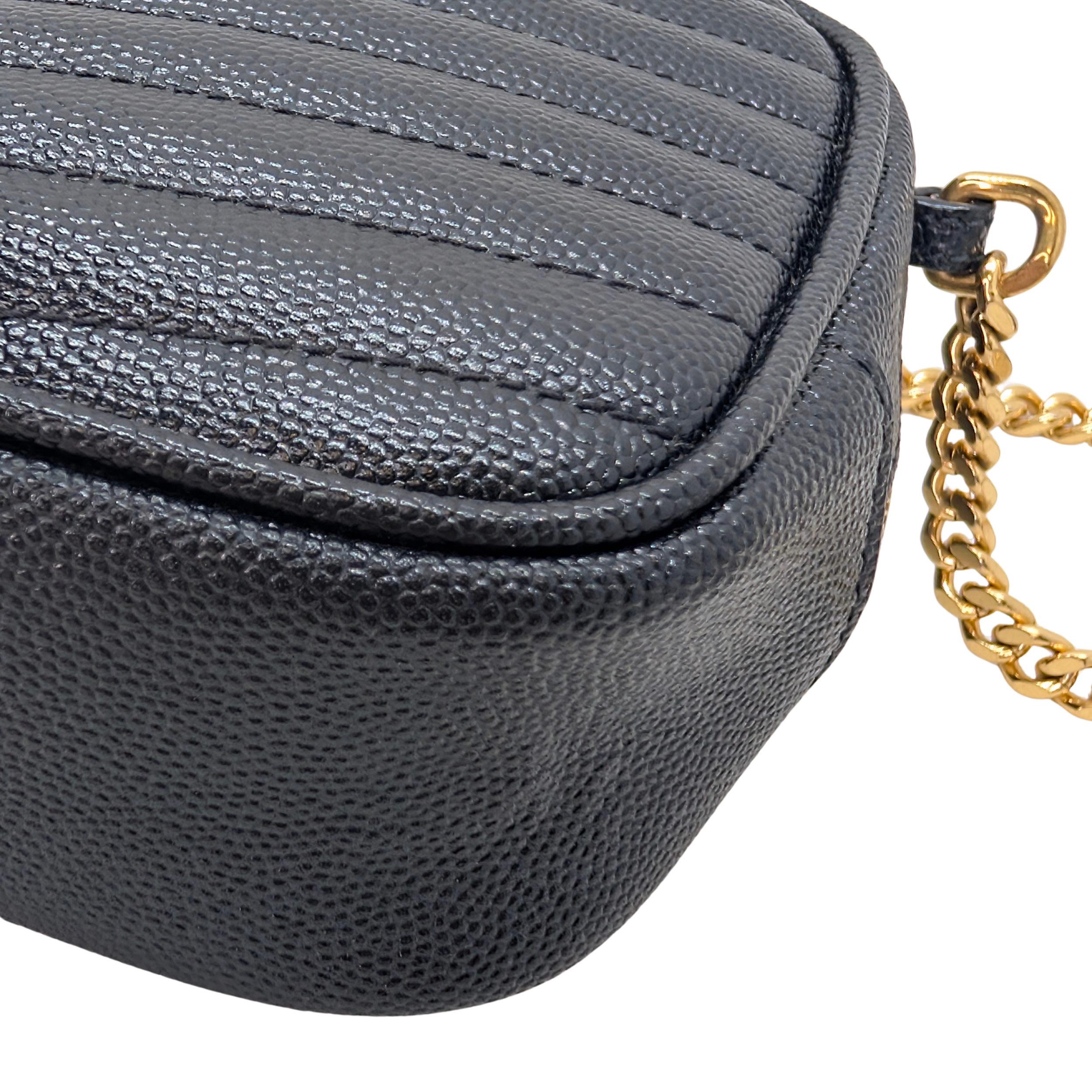Saint Laurent Lou Mini Grain Leather Camera Bag GHW