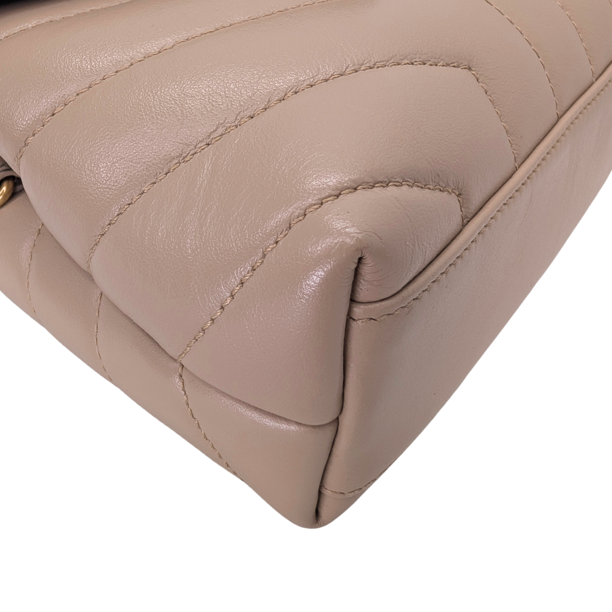 Saint Laurent Mini Lou Lou Shoulder Bag Beige