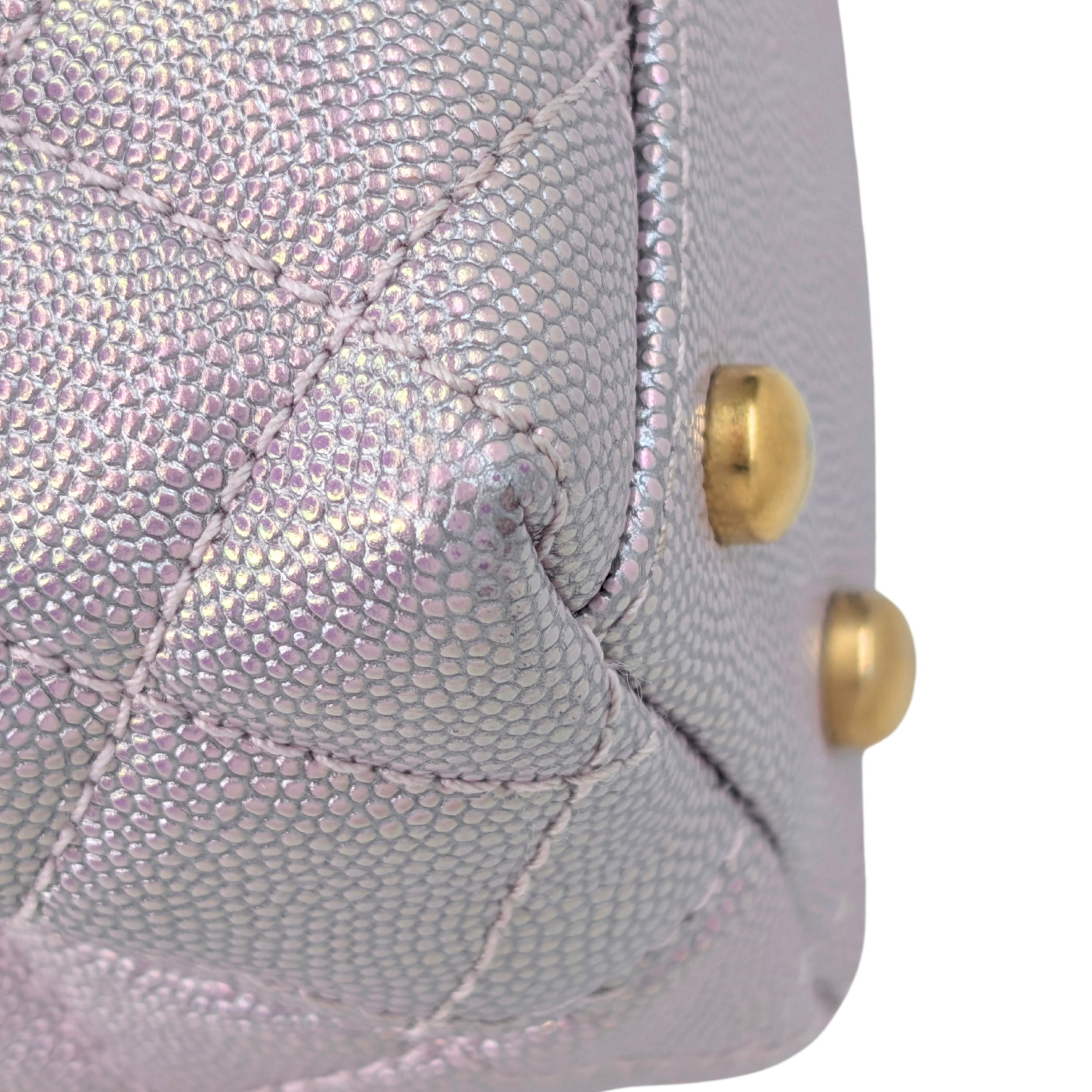 Chanel Coco Handle Small Caviar Iridescent Purple Bag