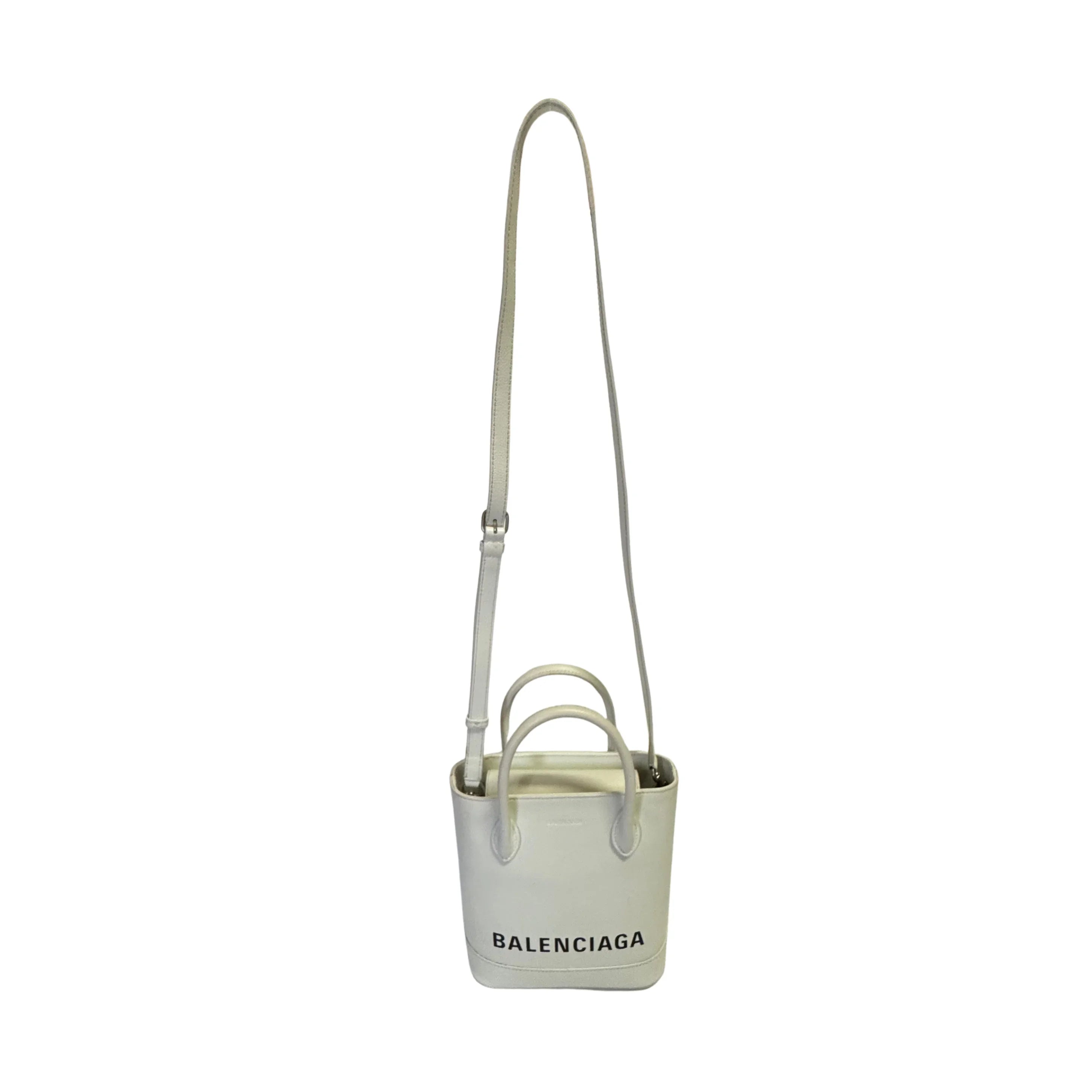 Balenciaga Ville XXS Shoulder Leather Bag w Strap White - Lost Designer