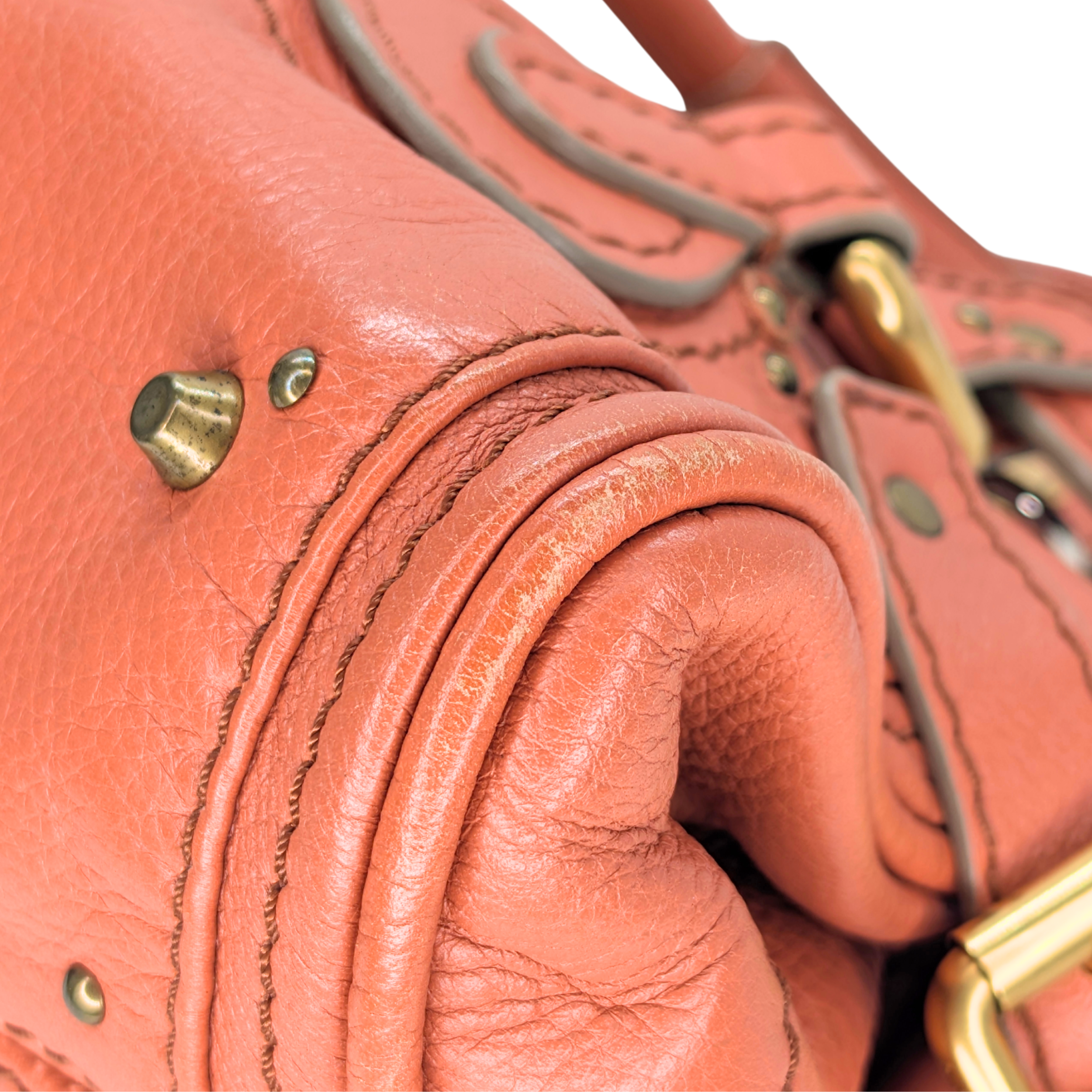 Chloe Paddington Mini Shoulder Bag Leather Coral