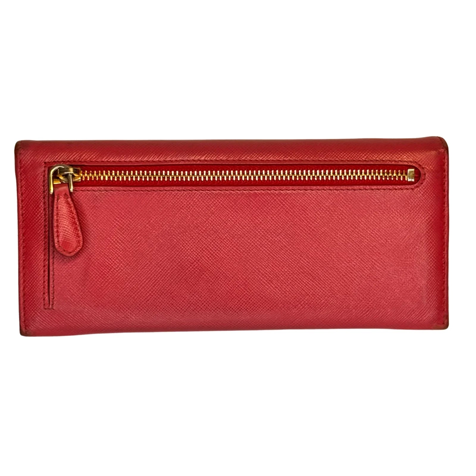 Prada Vitello Daino Continental Flap Wallet in Pink - Lost Designer