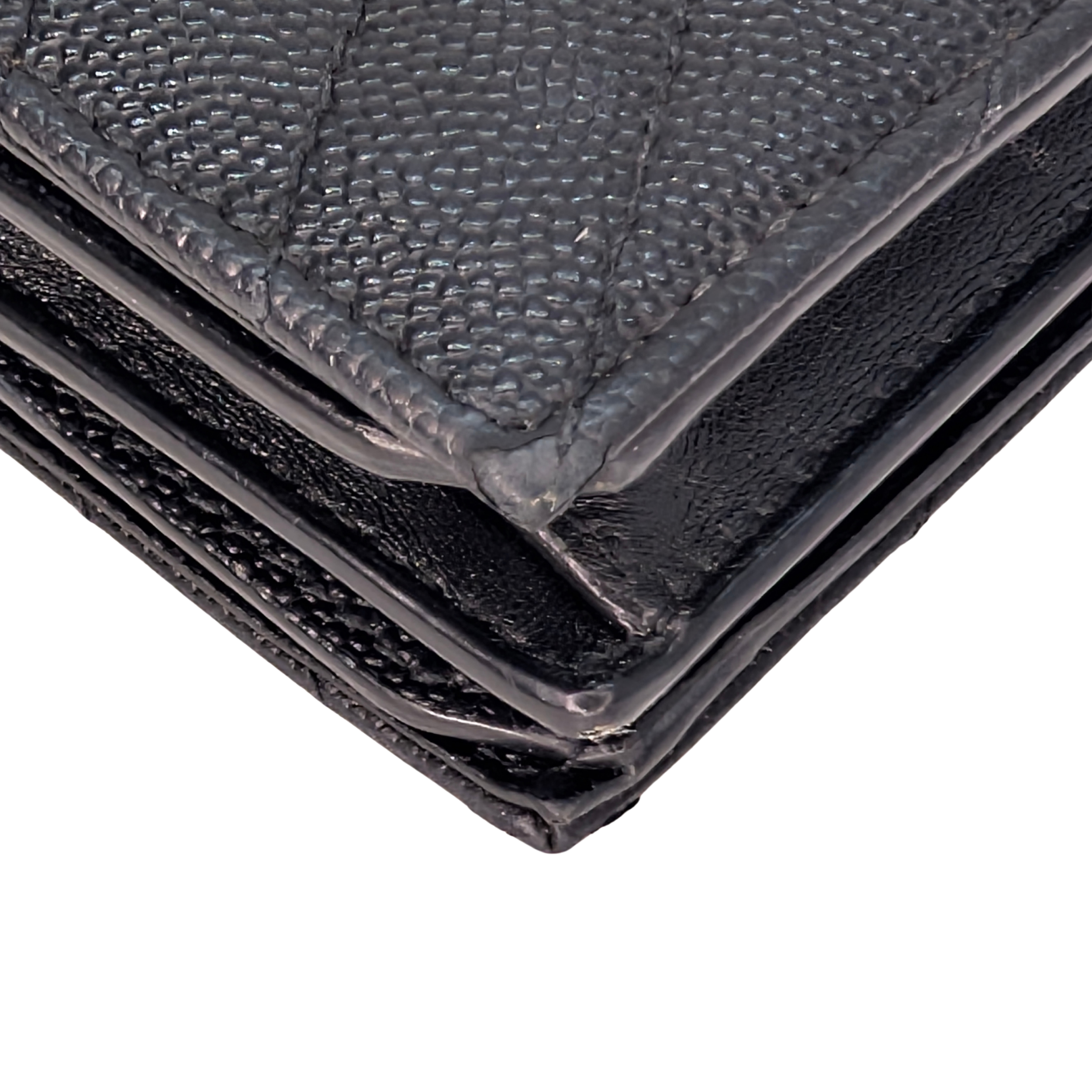 Saint Laurent Cassandre Metalasse Wallet Black