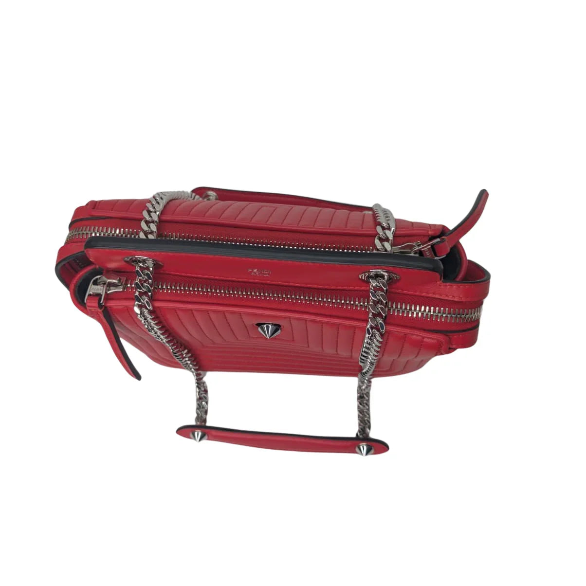 Fendi Dotcom Quilted Crossbody Bag Leather Red - Lost Designer