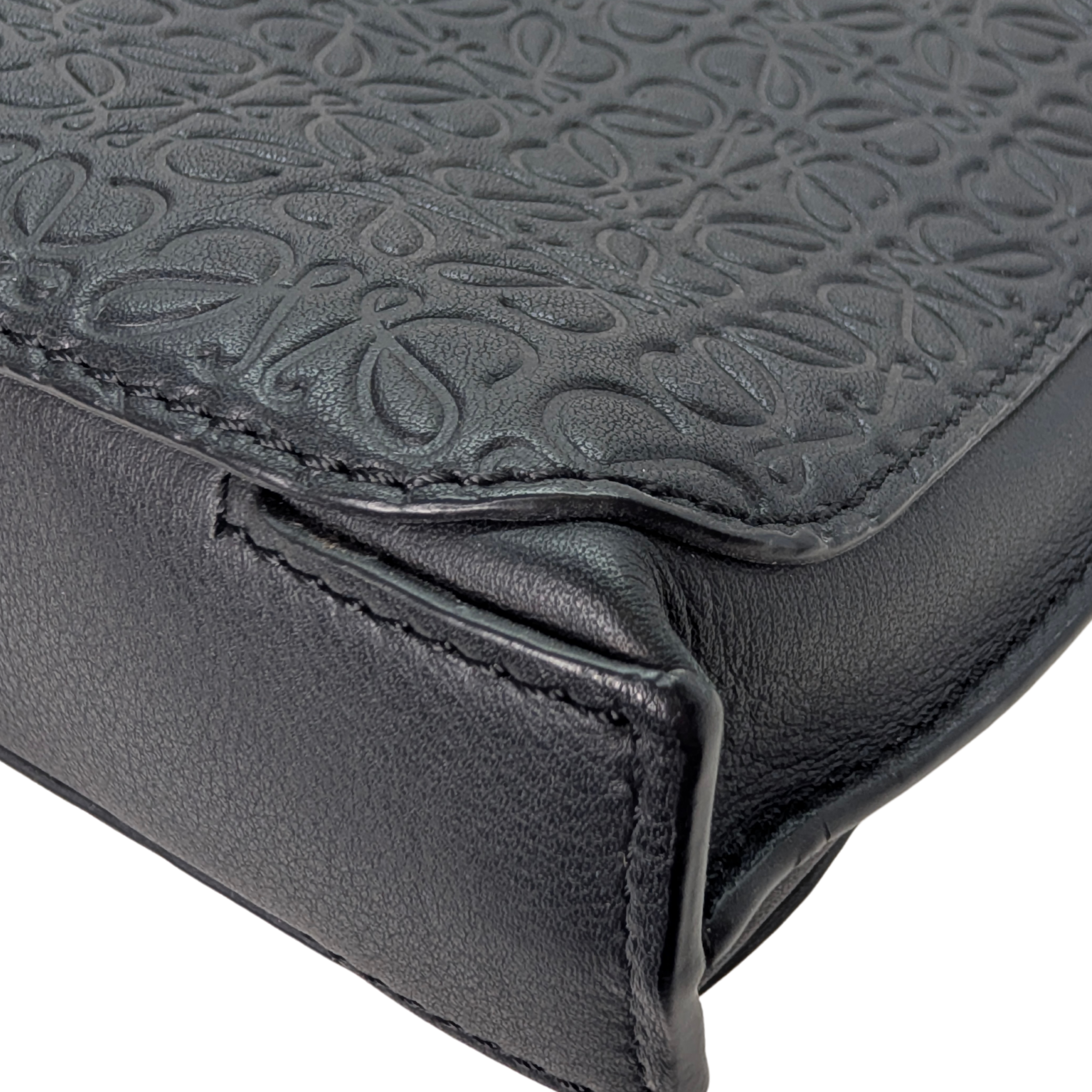 Loewe Anagram Embossed Document Laptop Pouch Black