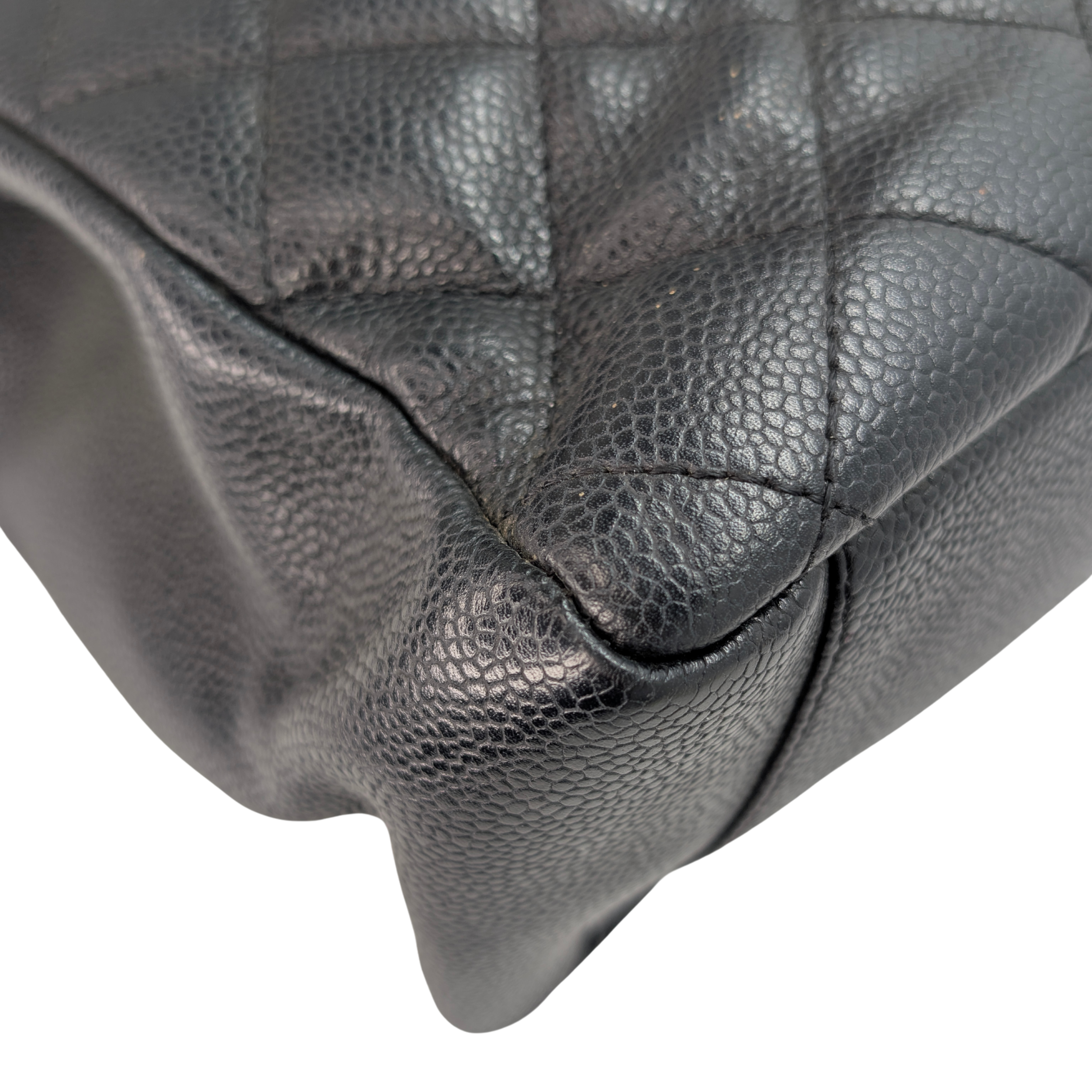 Chanel Quilted Caviar Grand Shopping Tote Black