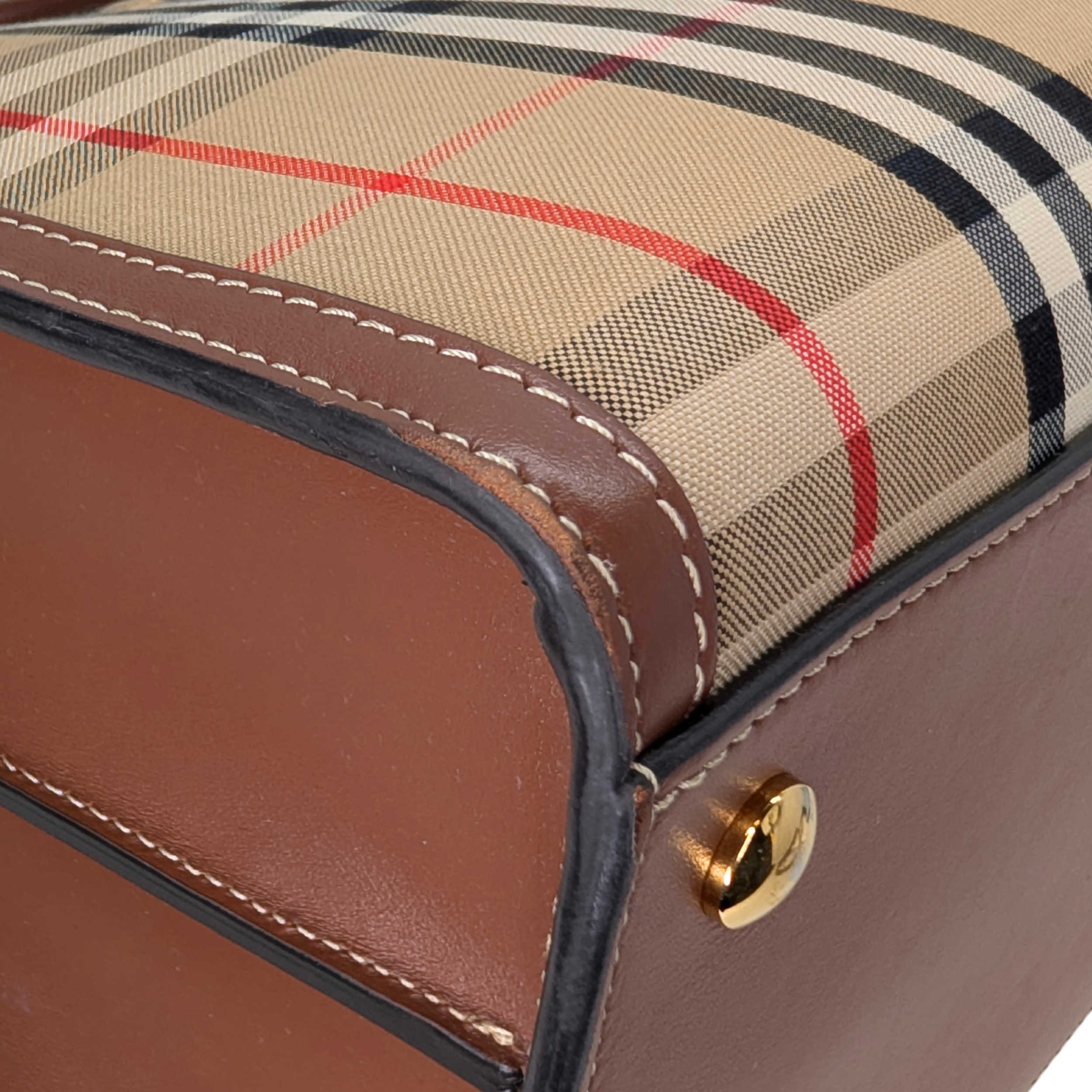 Burberry Check Title 2Way Tote Crossbody Bag