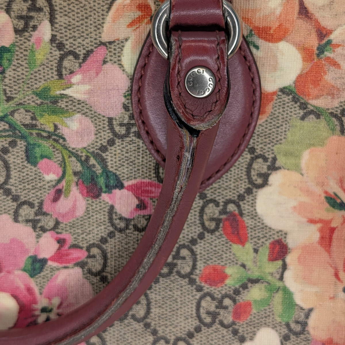 Gucci GG Supreme Blooms Boston Bag