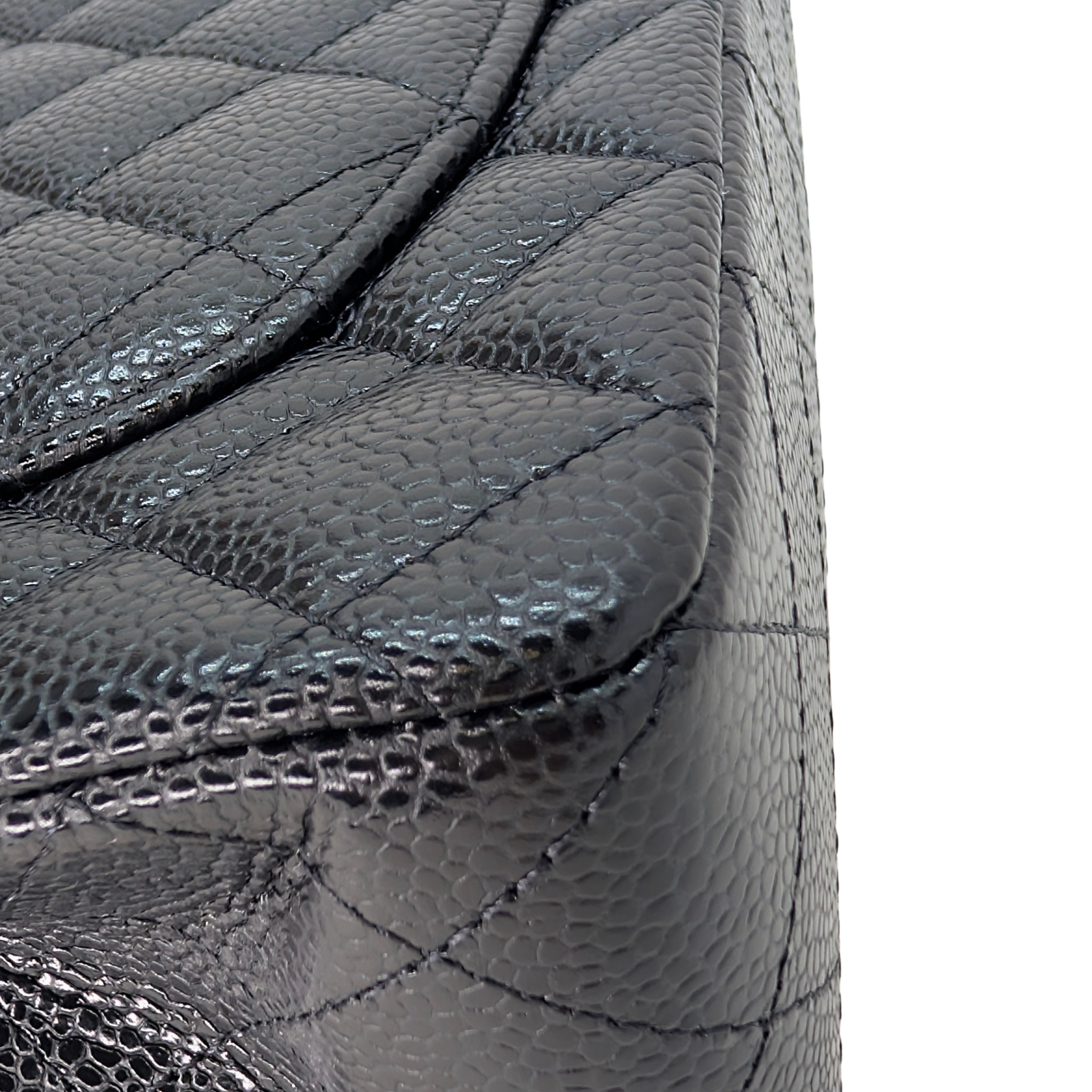 Chanel Classic Double Flap Caviar Black SHW Microchipped