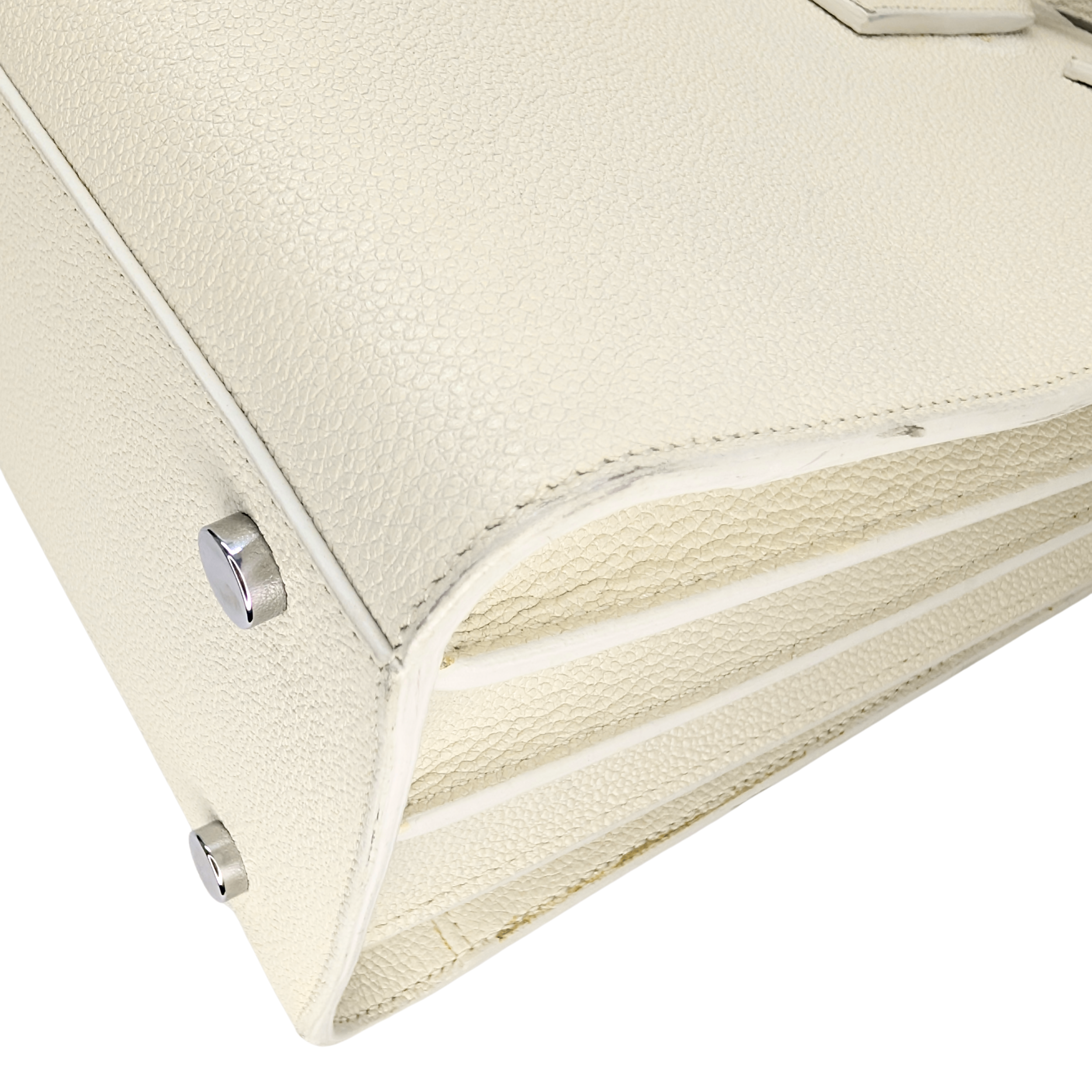 Saint Laurent Sac De Jour Leather White