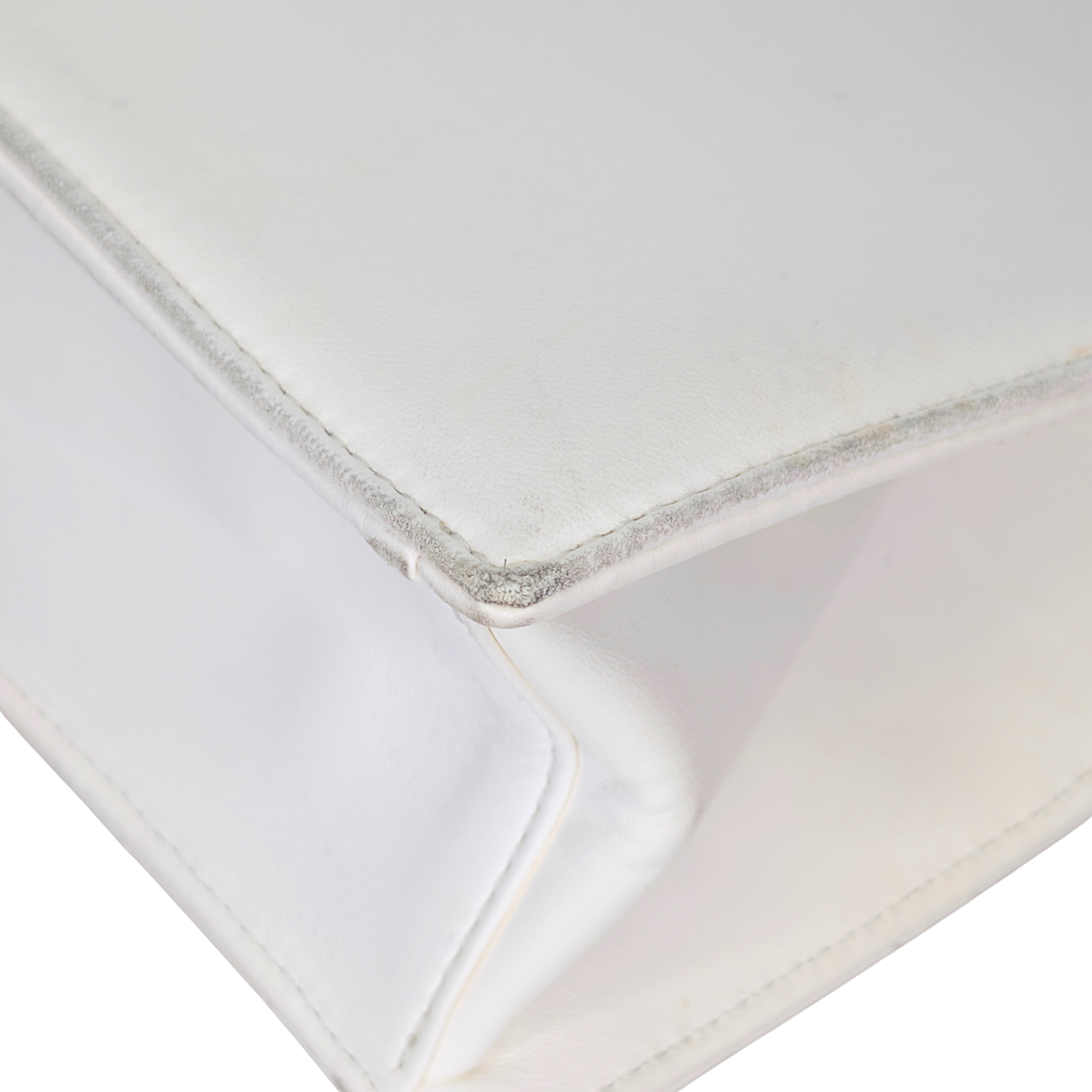 Chanel 2014 Delivery Cutout Handle Bag White