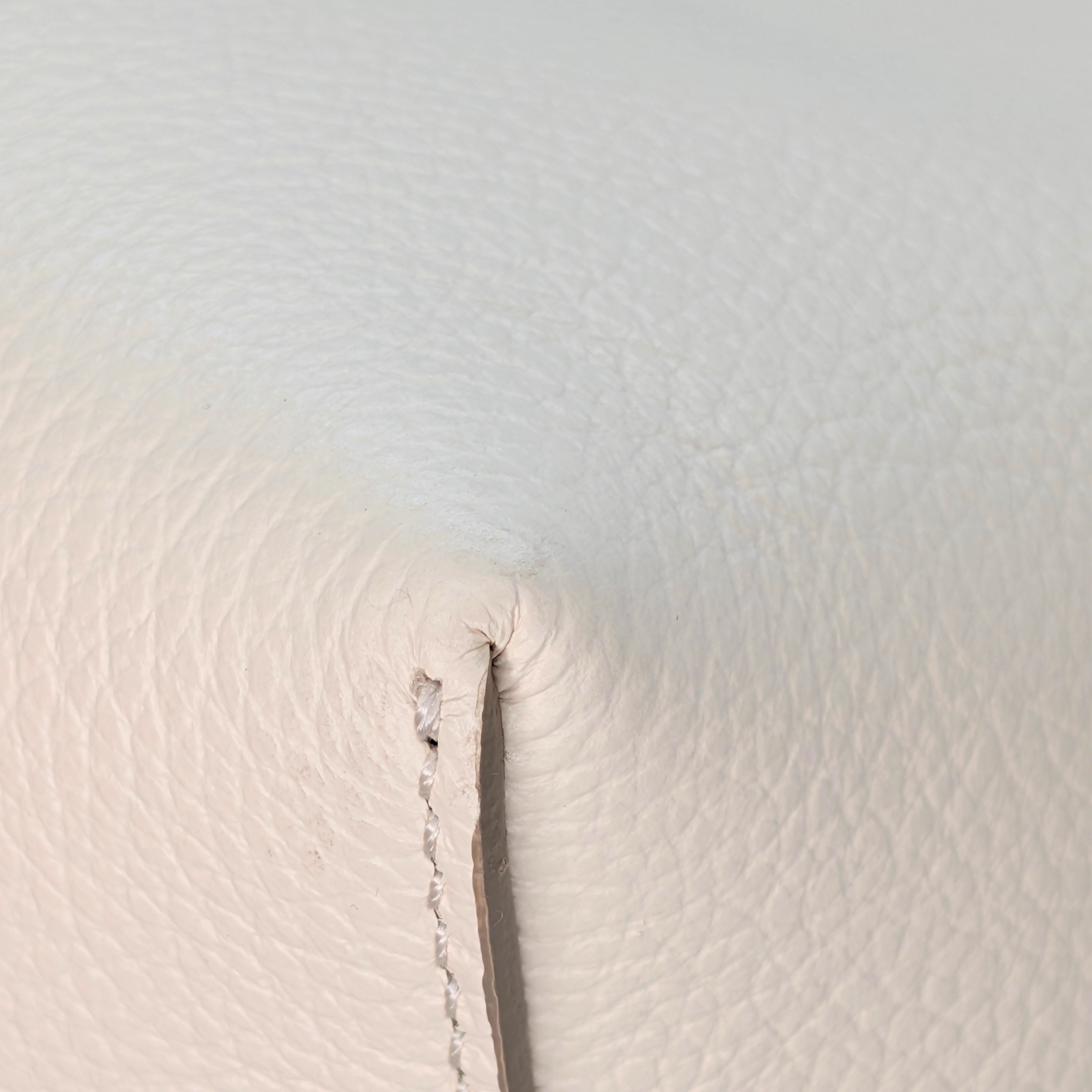Grained Calfskin Marcie Bucket Bag Misty Ivory White