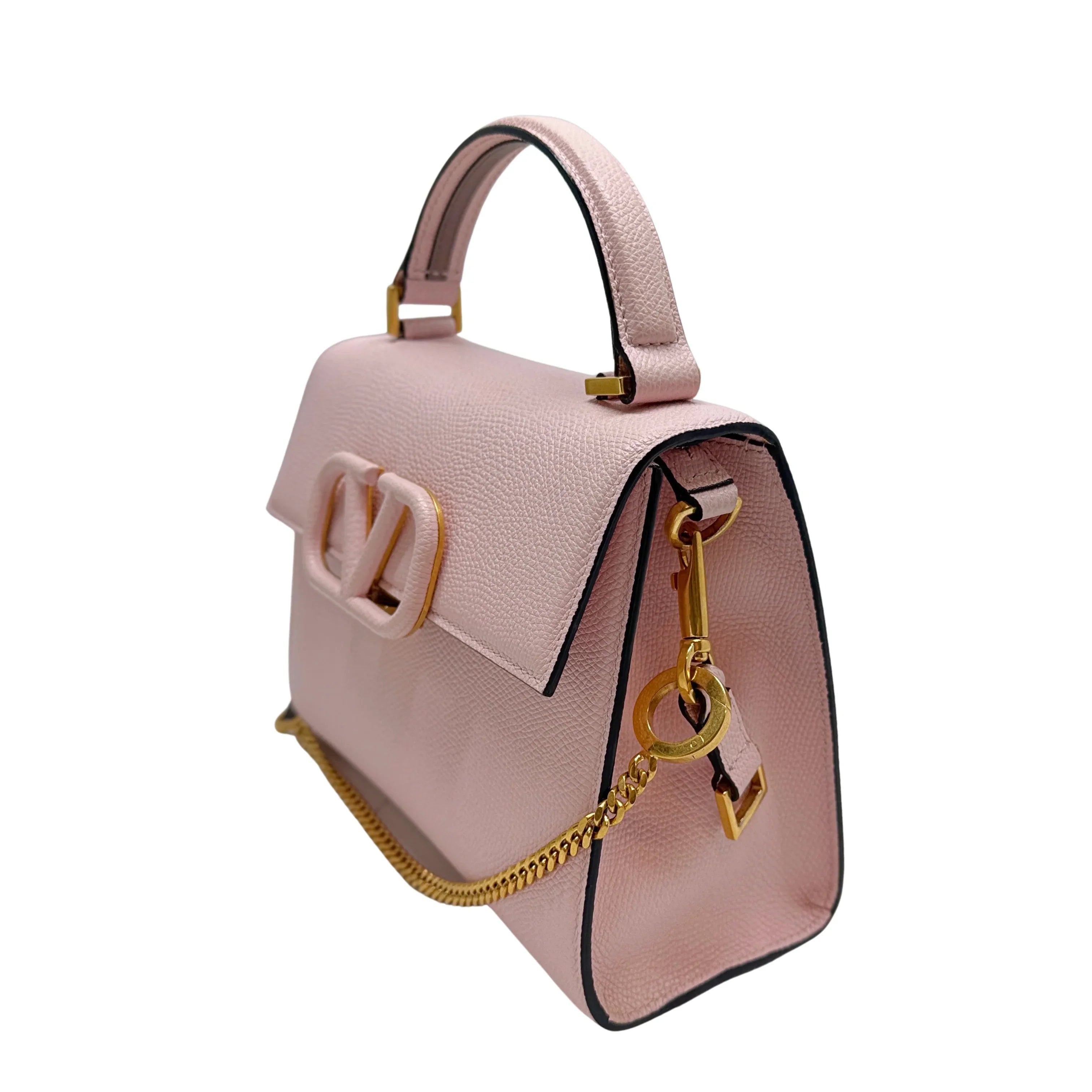 Valentino Garavani Small VSling Shoulder Bag Leather Pink - Lost Designer