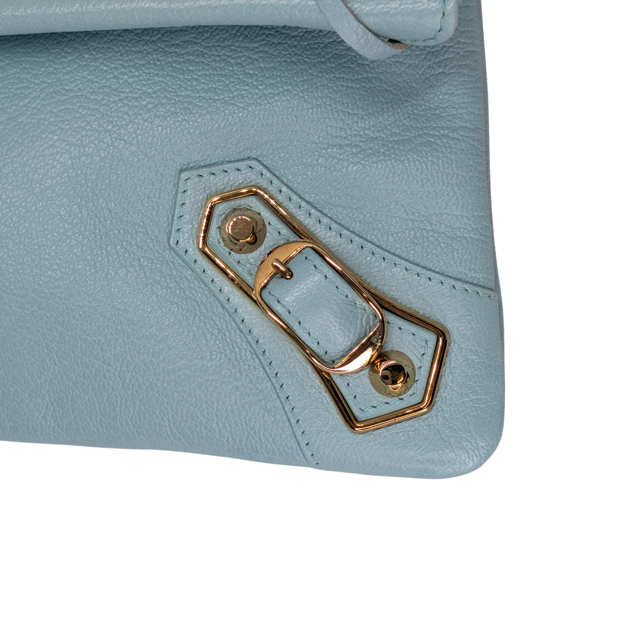 Balenciaga City Envelope Clutch Bag on chain Light Blue