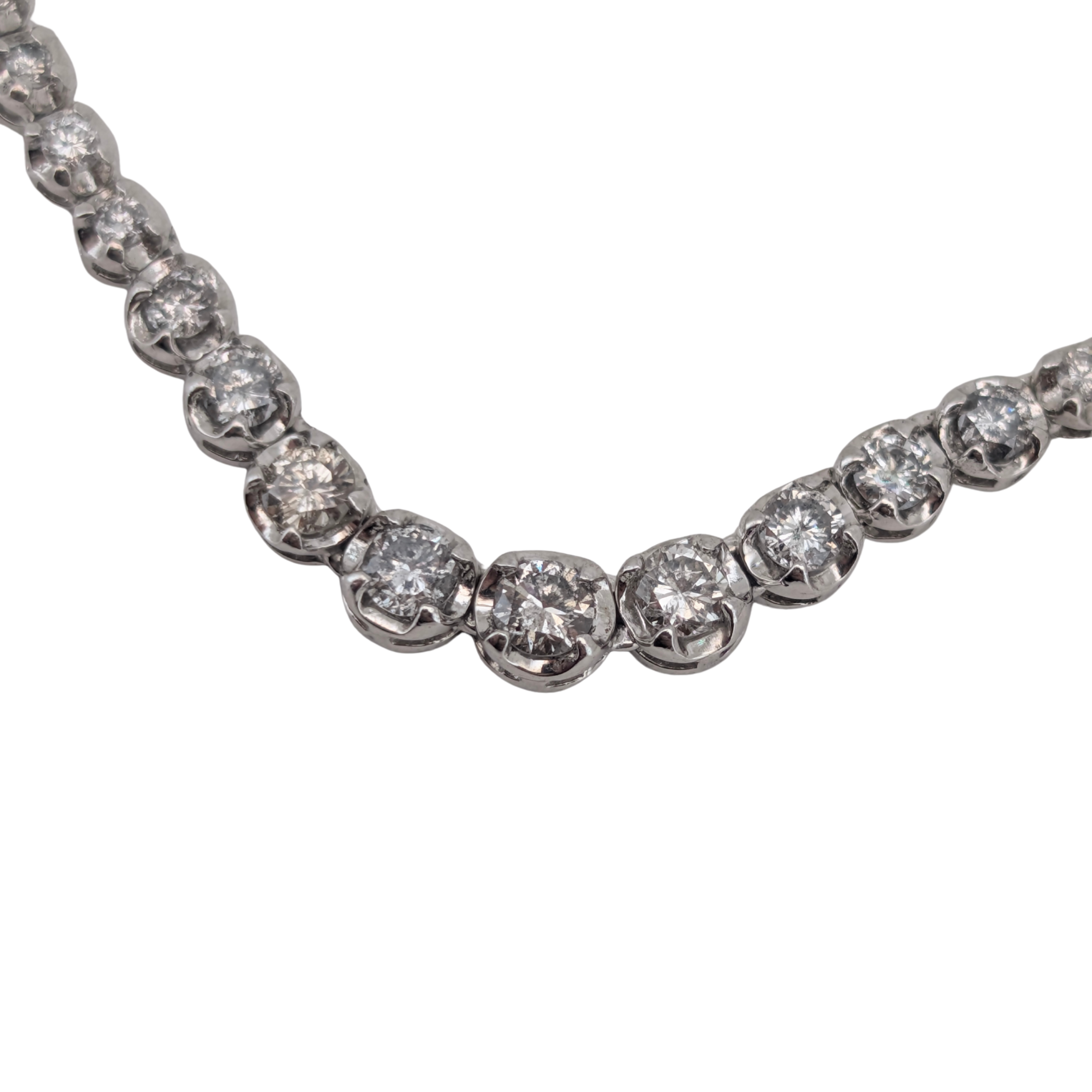3.00Ct Natural Diamond Tennis Necklace On Platinum