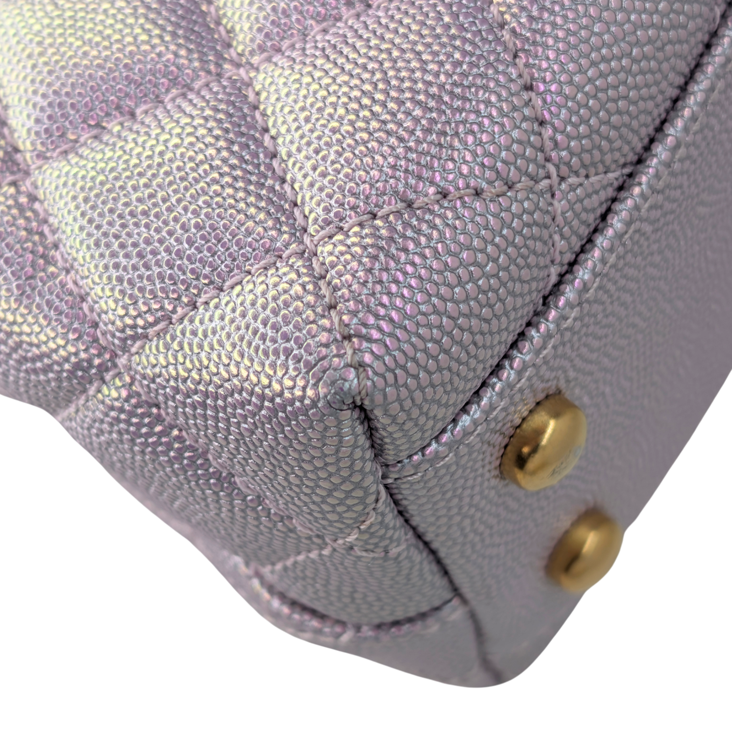 Chanel Coco Handle Small Caviar Iridescent Purple Bag
