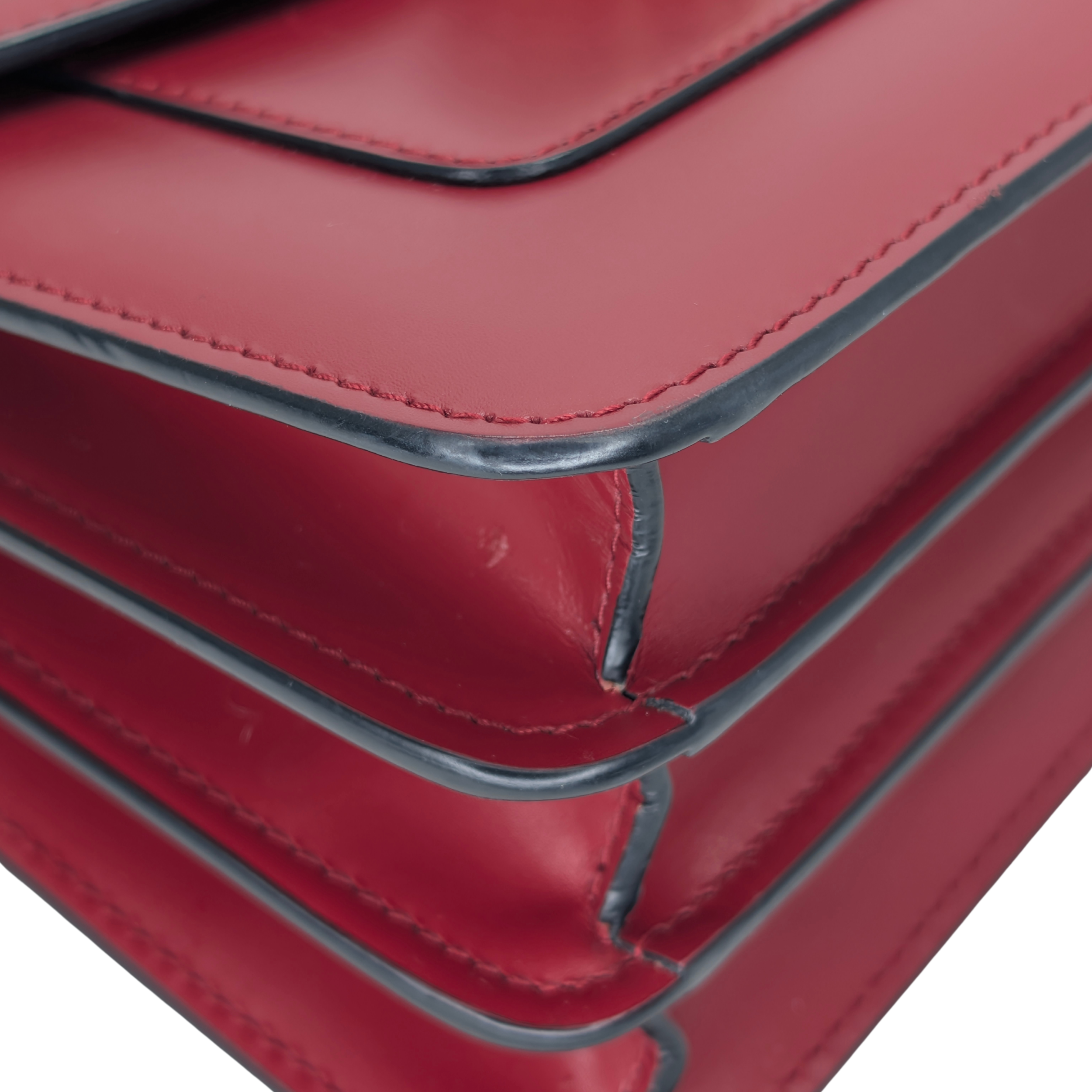 Bvlgari Calfskin Serpenti Forever Top Handle Red