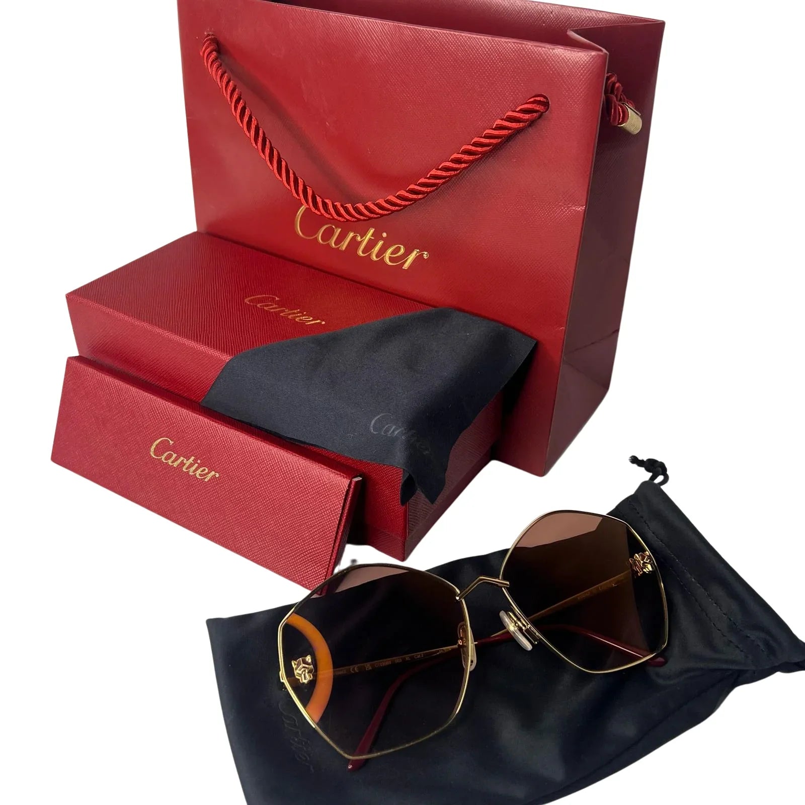 Cartier Panthère de Cartier Sunglasses – Gold / Brown Gradient - Lost Designer