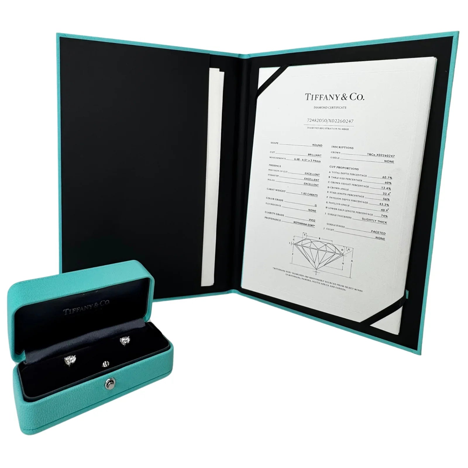 Tiffany & Co. 2.07ct Diamond Stud Earrings in Platinum - Lost Designer