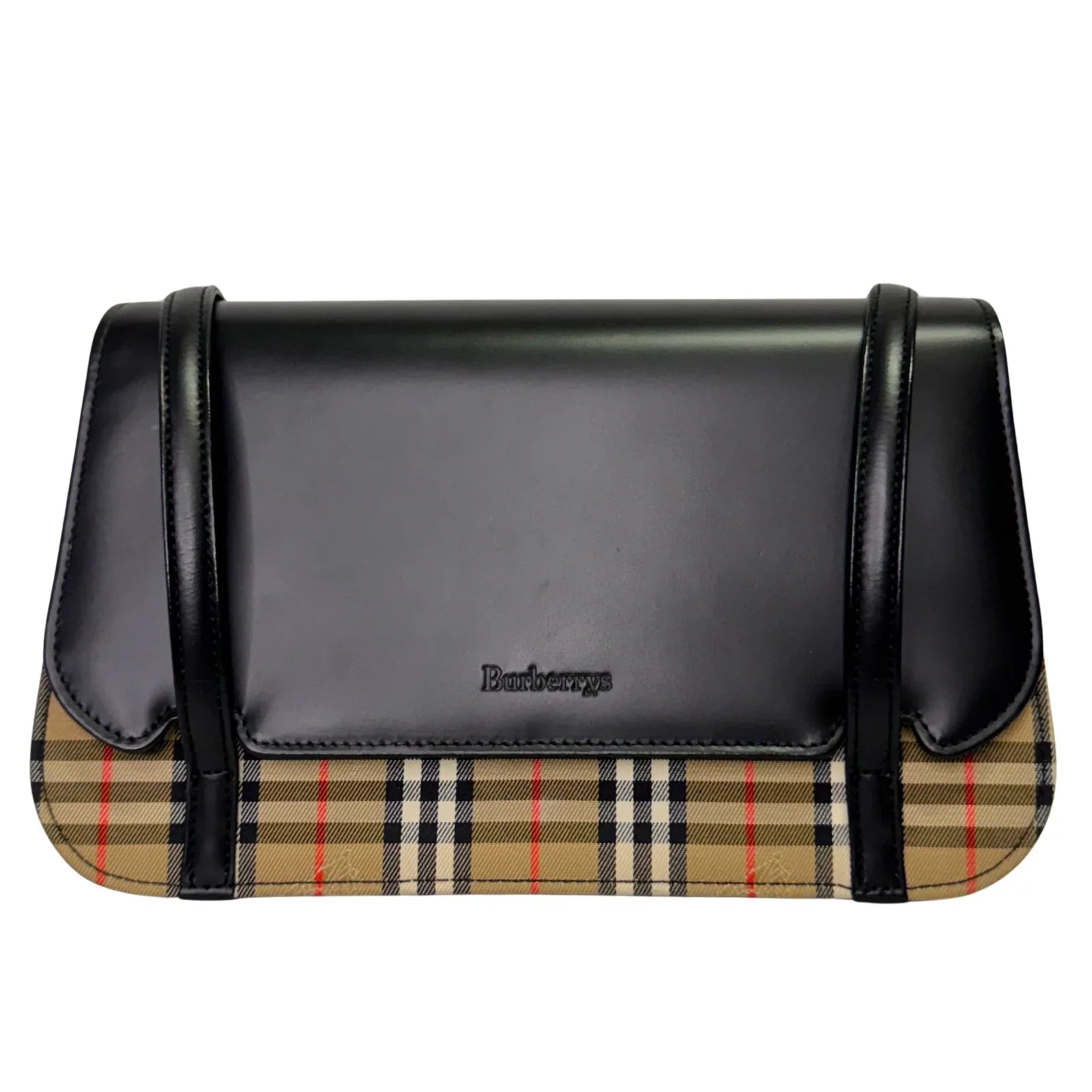 Burberry Nova Check Leather Flap Shoulder Bag - Lost Designer