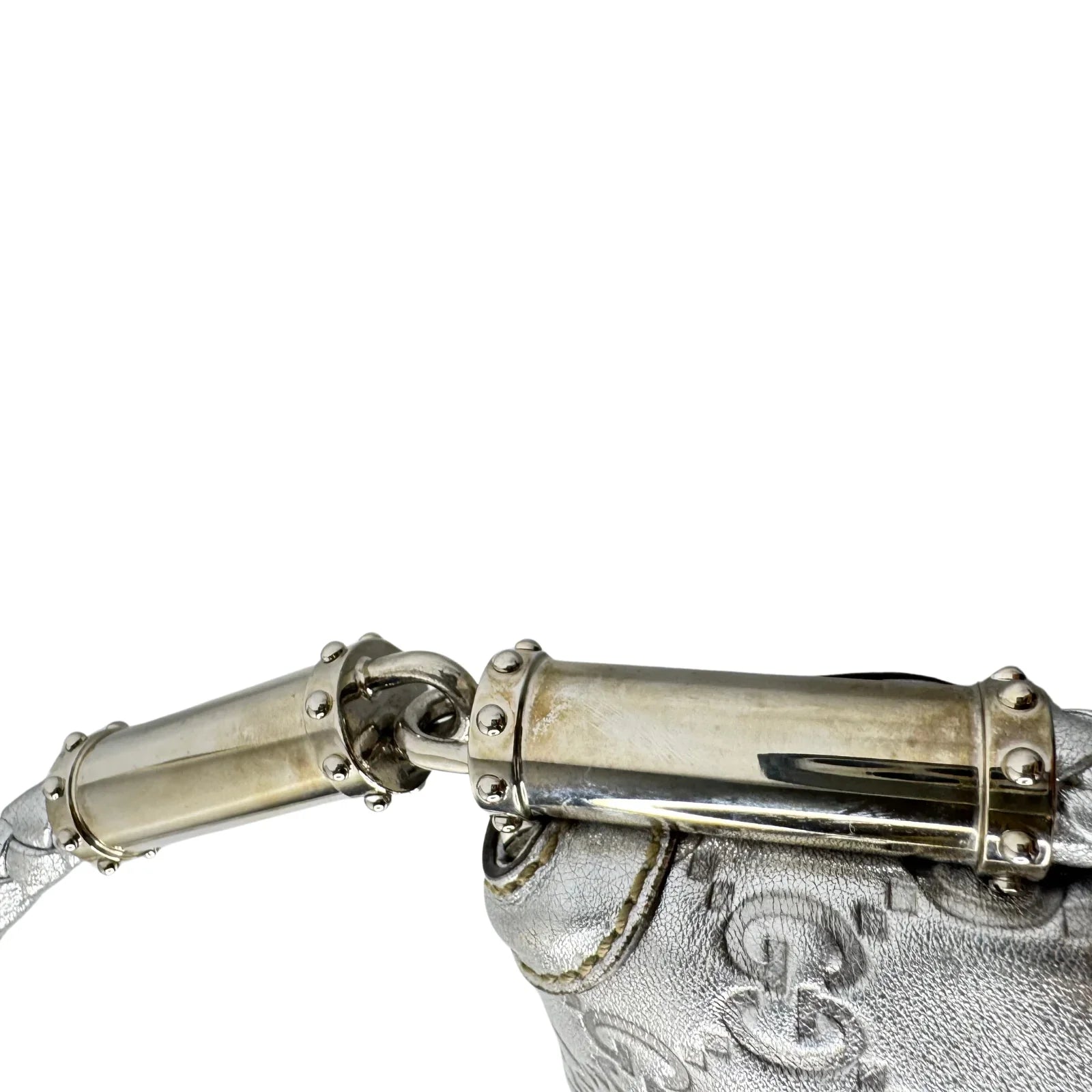 Gucci Guccissima Small Britt Tassel Shoulder Bag – Silver - Lost Designer