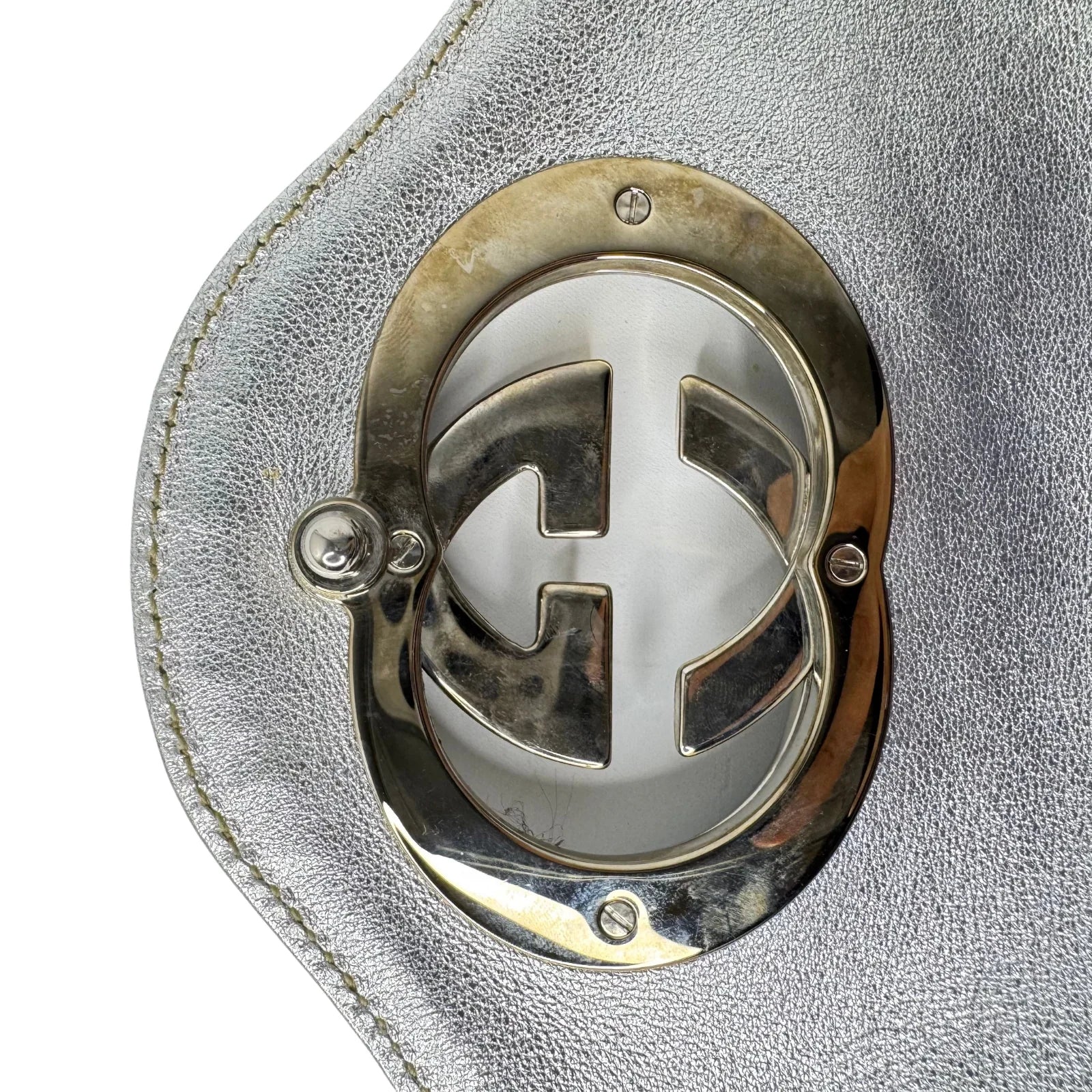 Gucci Guccissima Small Britt Tassel Shoulder Bag – Silver - Lost Designer