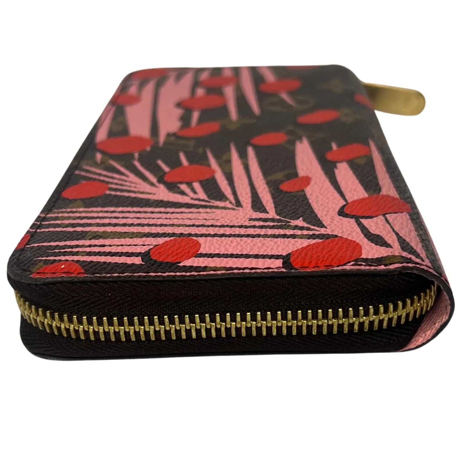 Louis Vuitton Monogram Jungle Dots Sugar Pink Poppy Zippy Clutch Wallet - Lost Designer