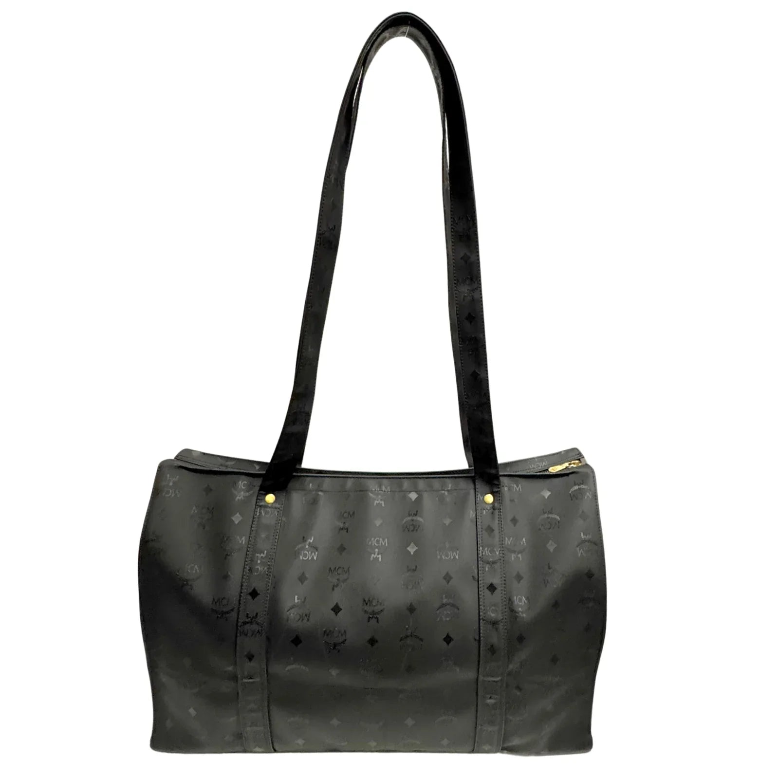 MCM Large Visetos Nylon Tote Bag Black - Lost Designer