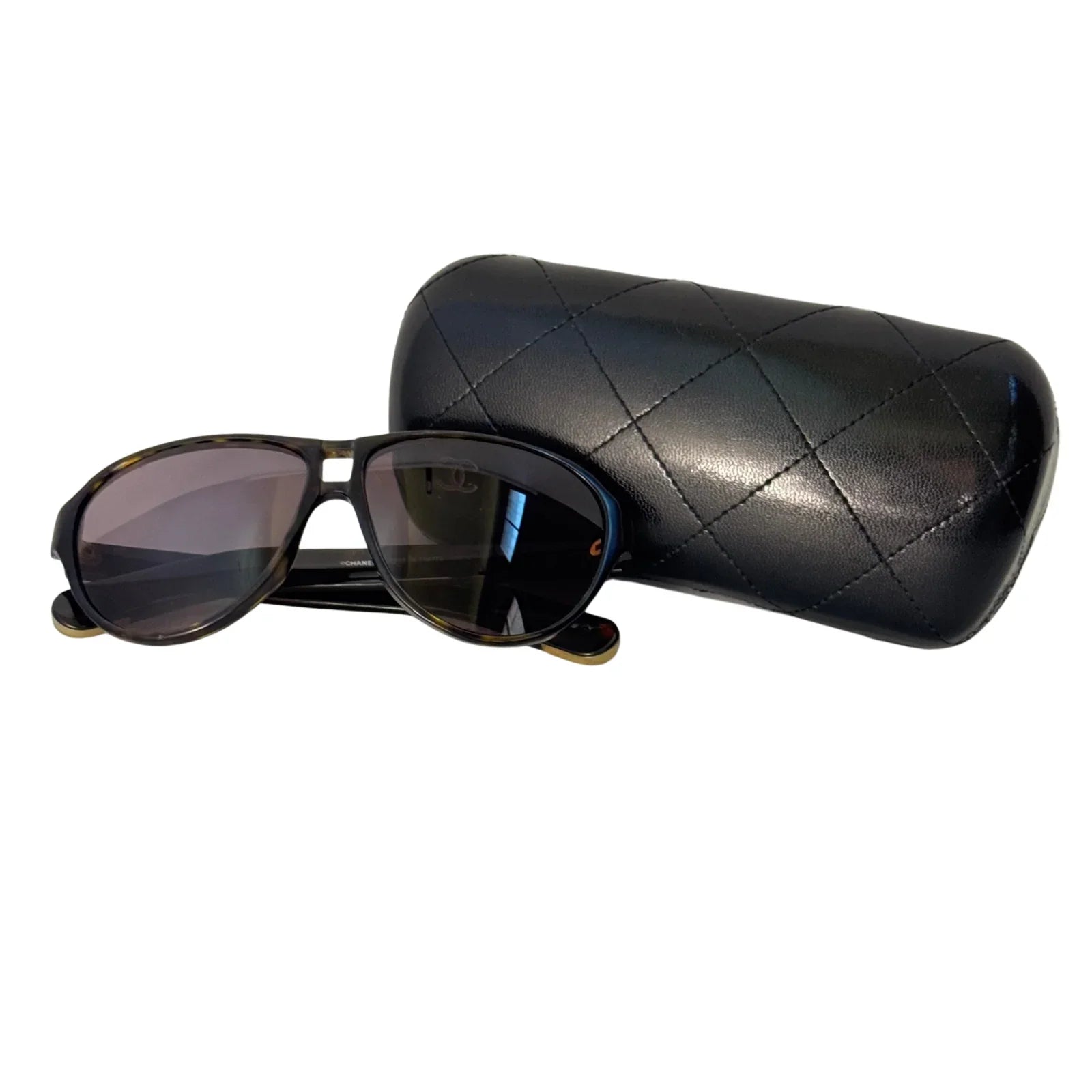 CHANEL Polarized Tortoise Aviator Sunglasses 5233 - Lost Designer