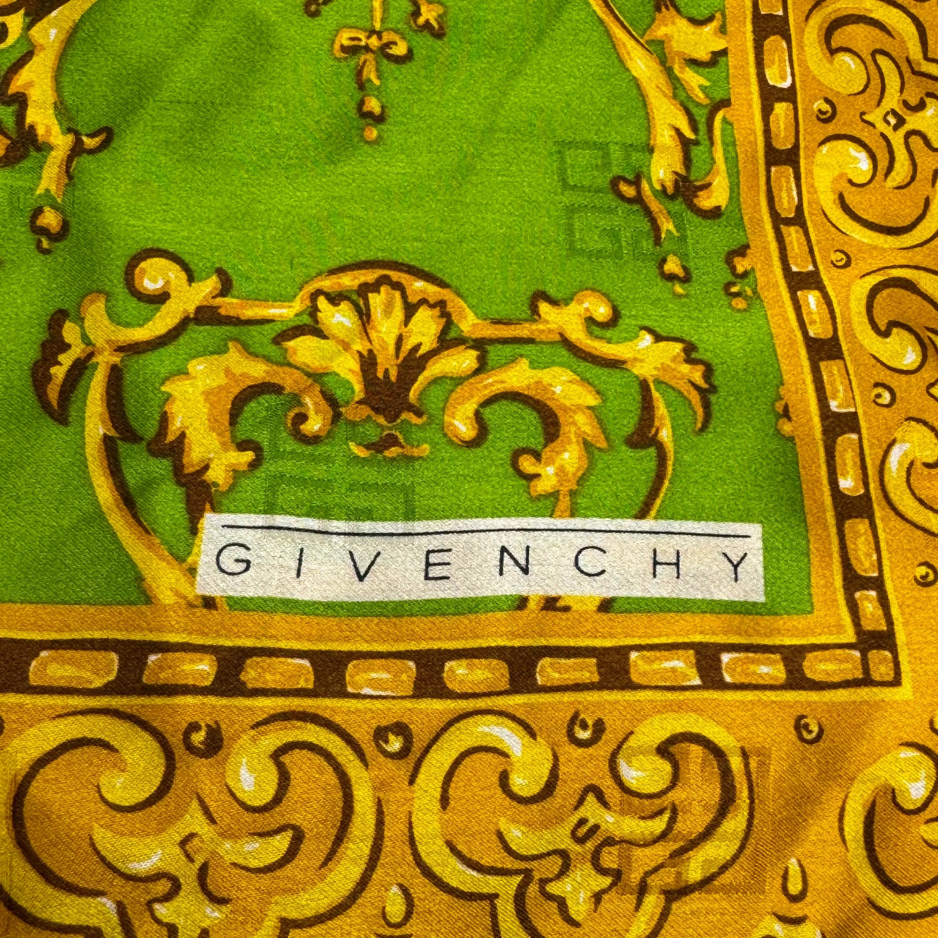 Givenchy Silk Scarf Green & Yellow - Lost Designer