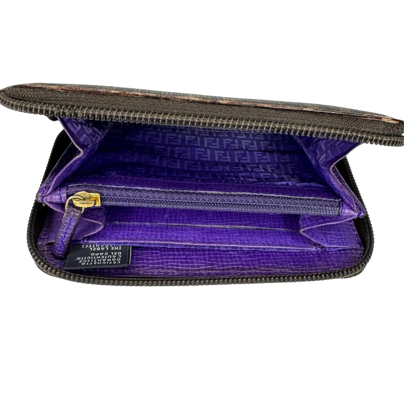 Fendi Zucca Monogram zip Wallet Tobacco - Lost Designer