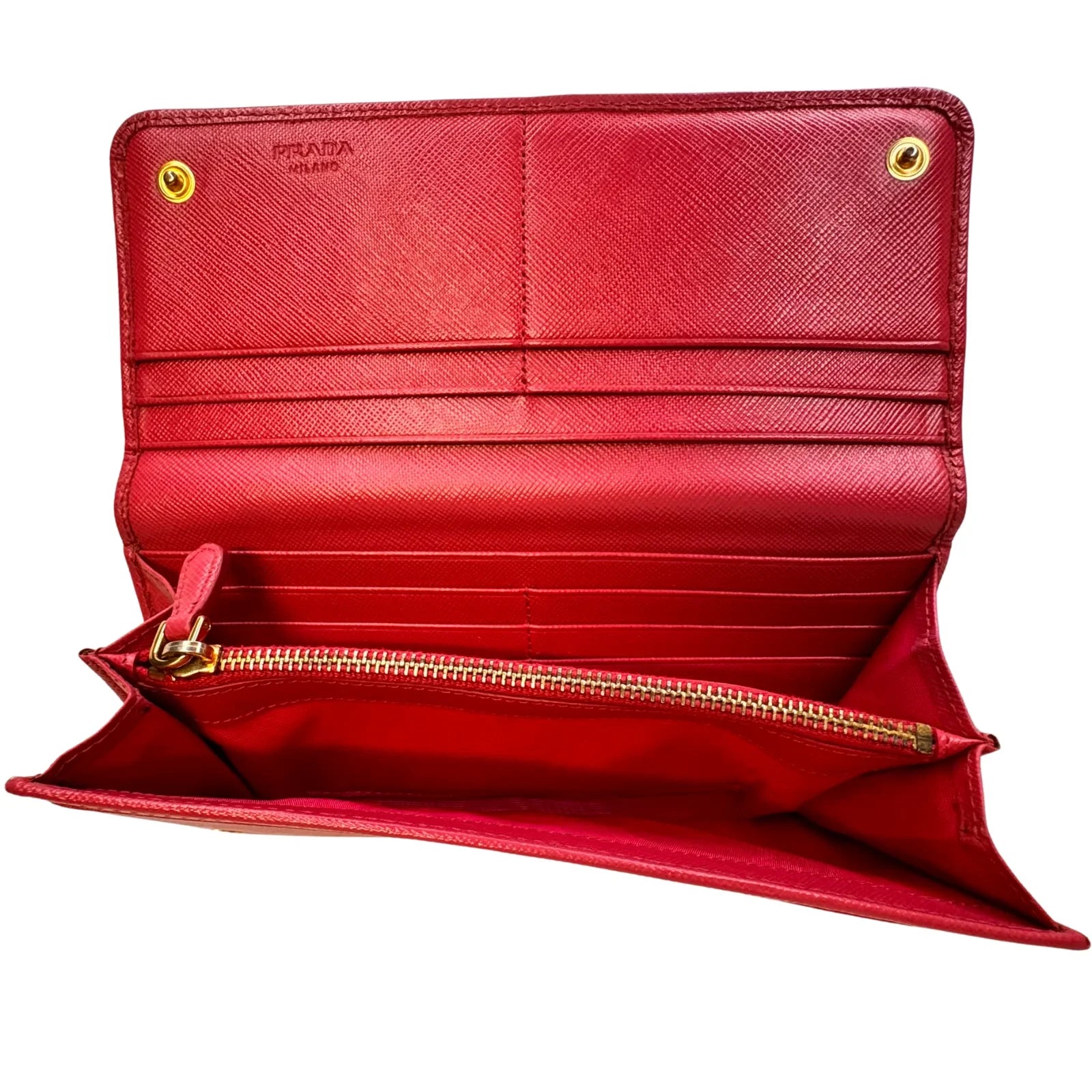 Prada Vitello Daino Continental Flap Wallet in Pink - Lost Designer