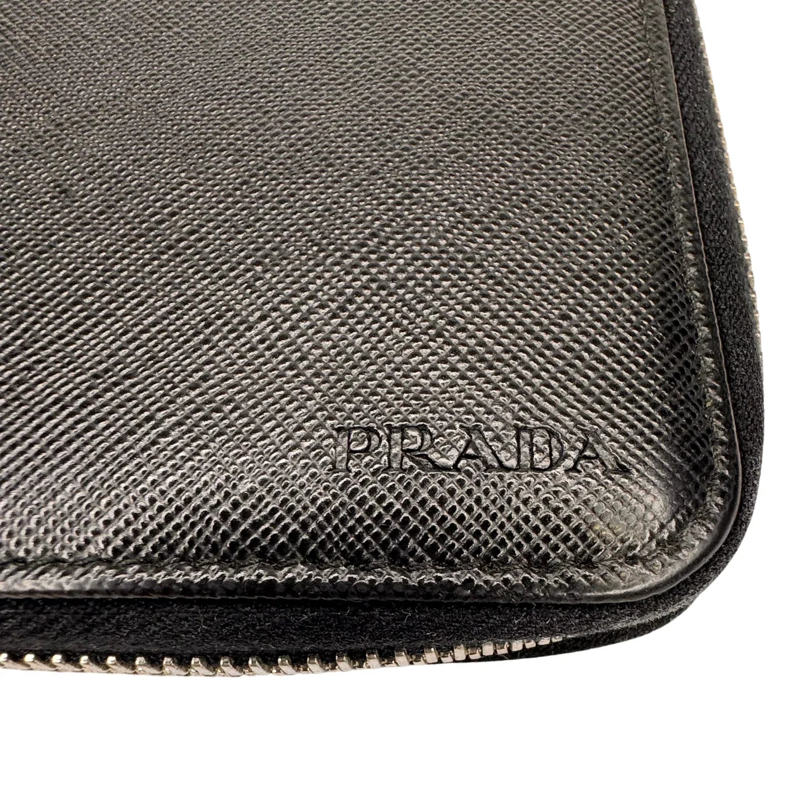 Prada Saffiano Leather Zip-Around Long Wallet – Nero Black - Lost Designer