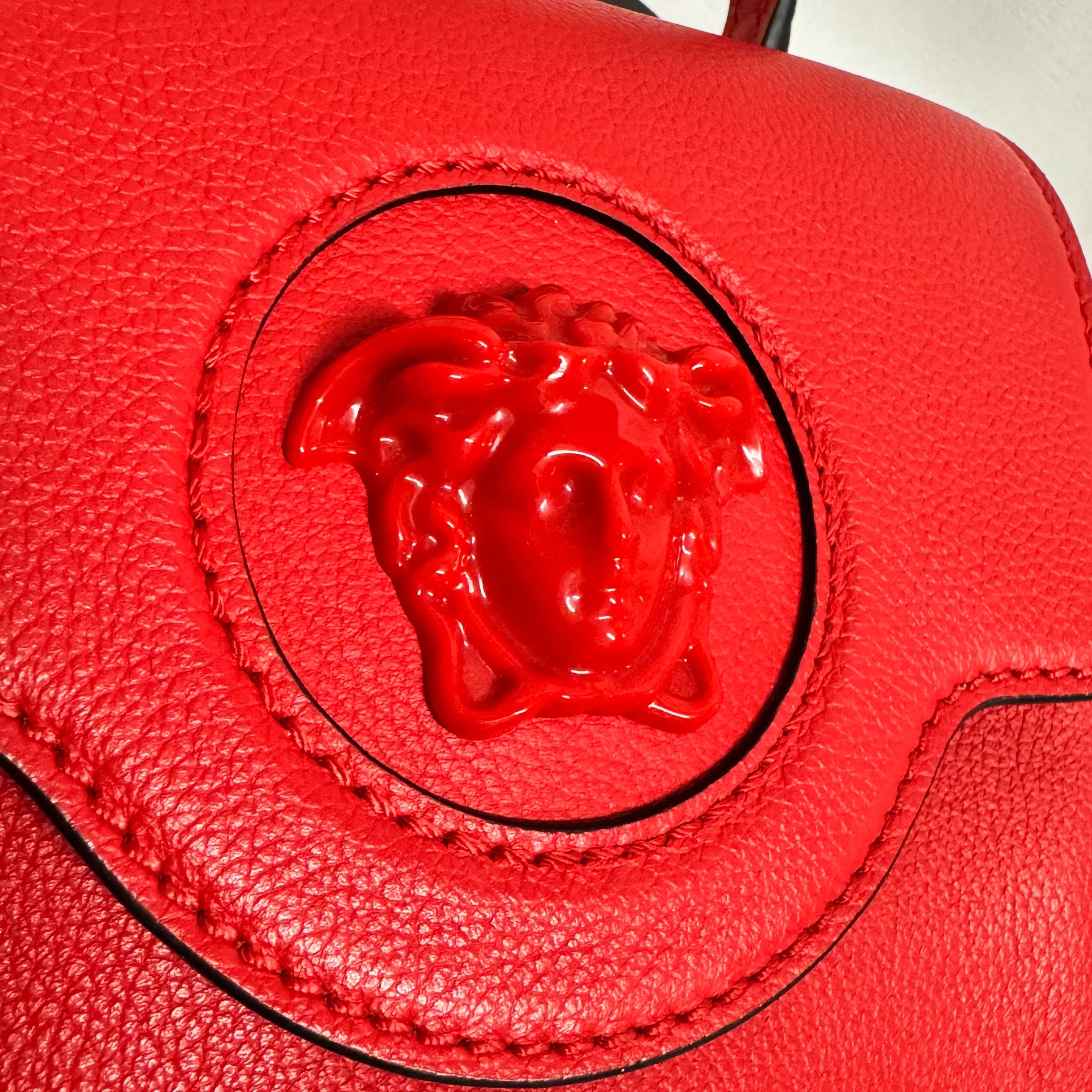 Versace La Medusa Handbag Leather Red - Lost Designer