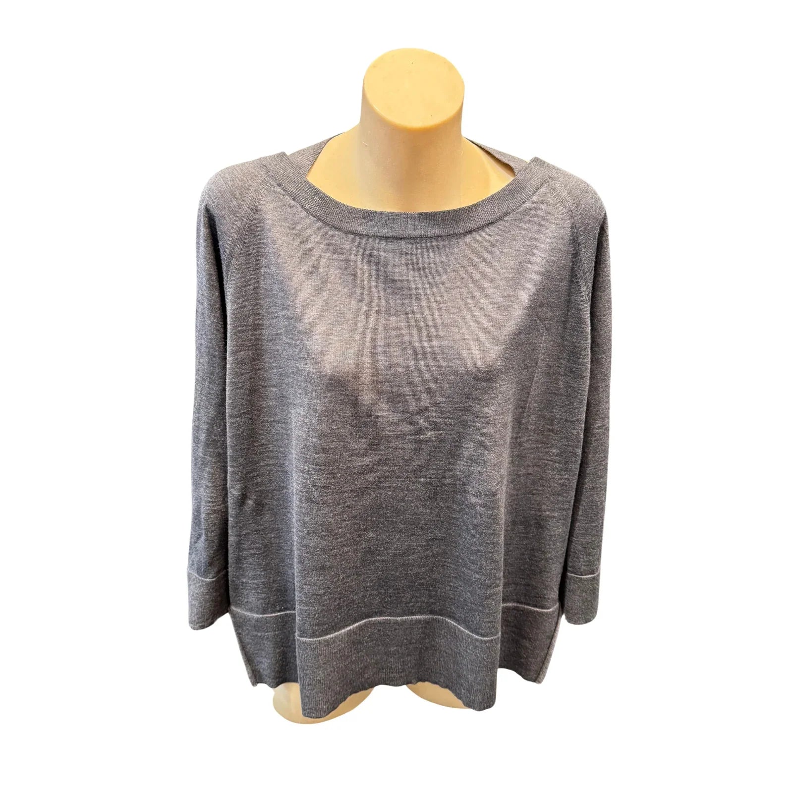 Prada Virgin Wool Relaxed Knit Sweater Grey - Lost Designer