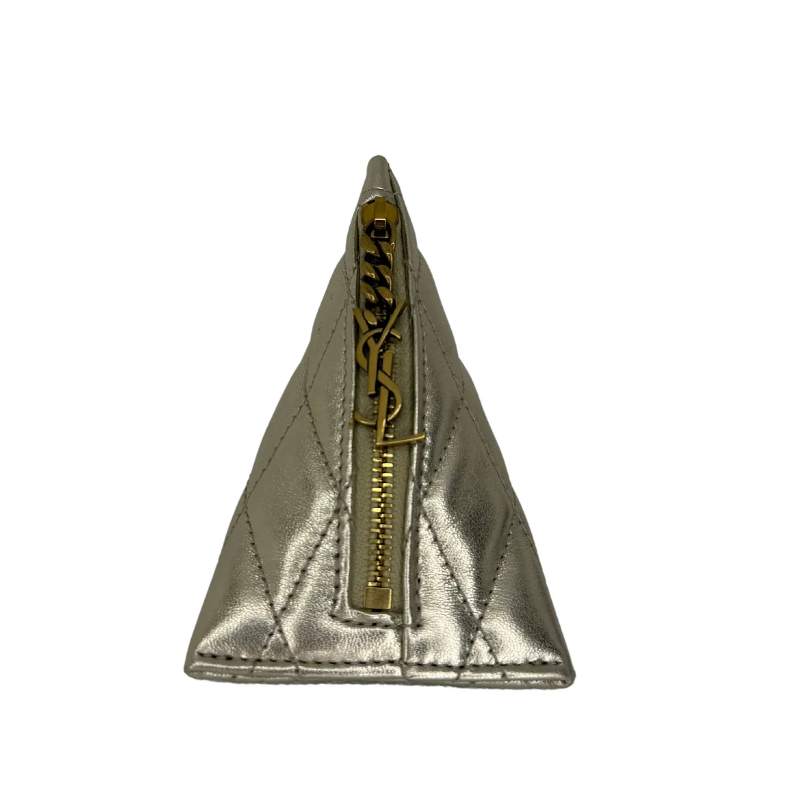 Saint Laurent Metallic Calfskin Berlingo Bag Charm Platino - Lost Designer